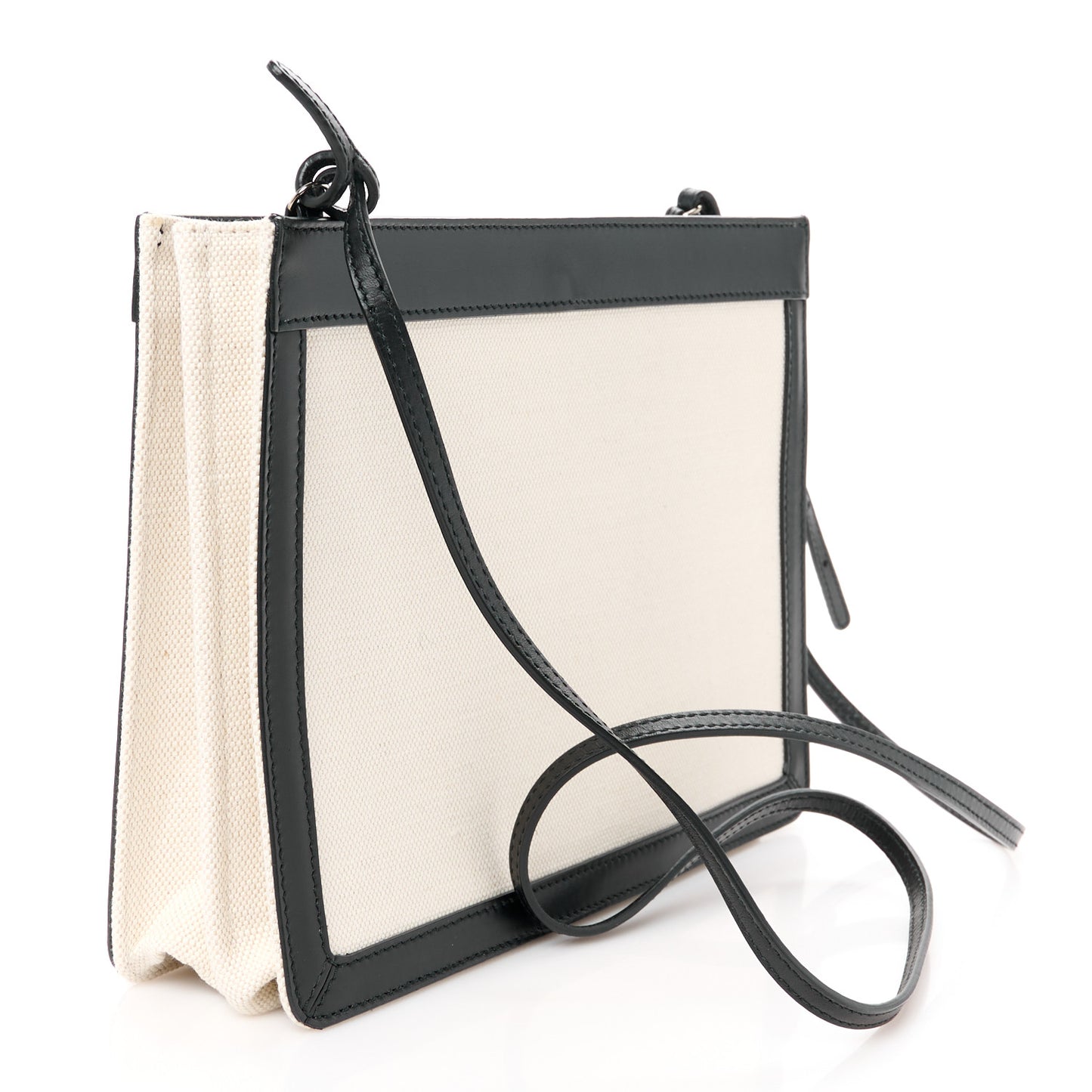 Cotton Canvas Pochette Crossbody Bag Black