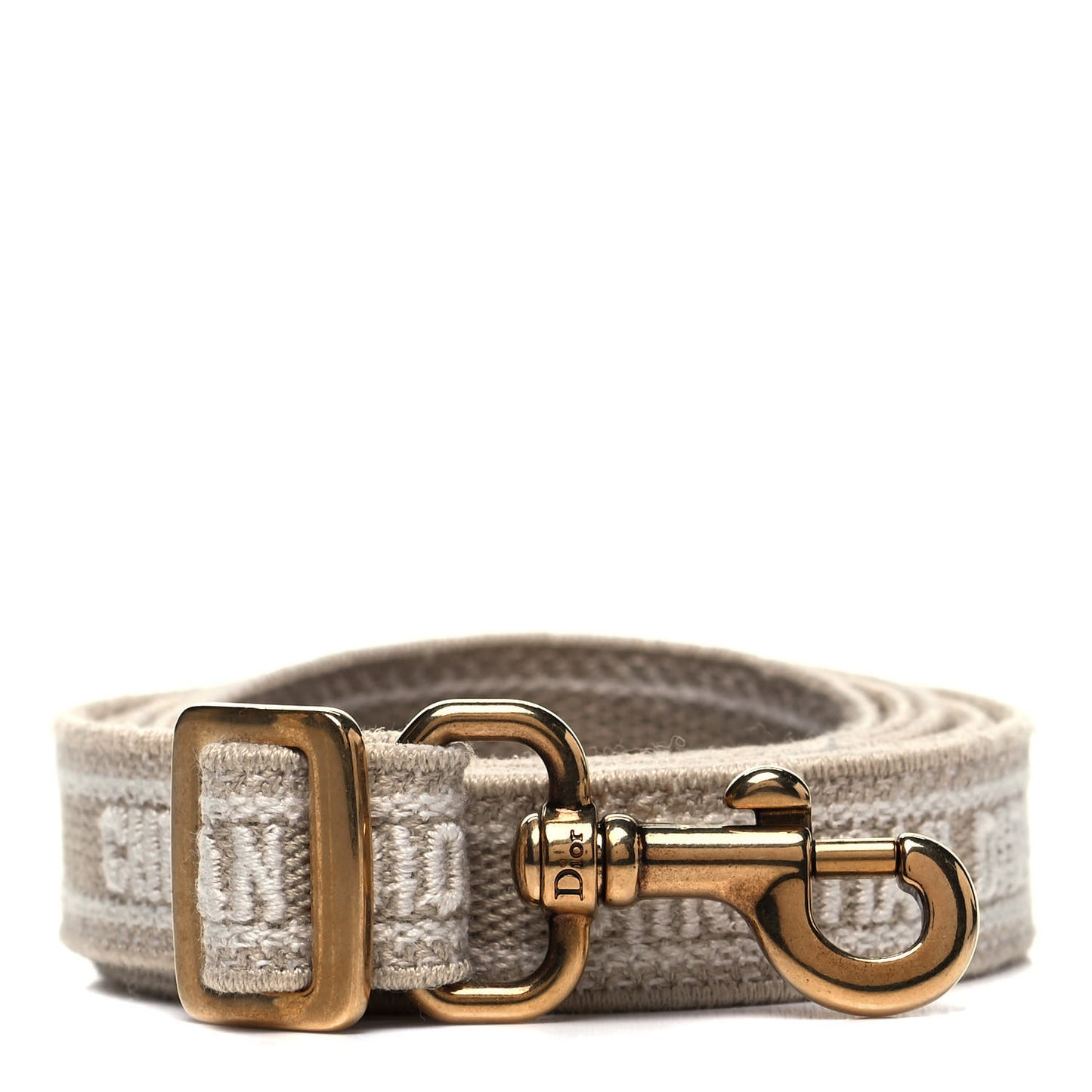 Canvas Embroidered Micro Adjustable Shoulder Strap Beige