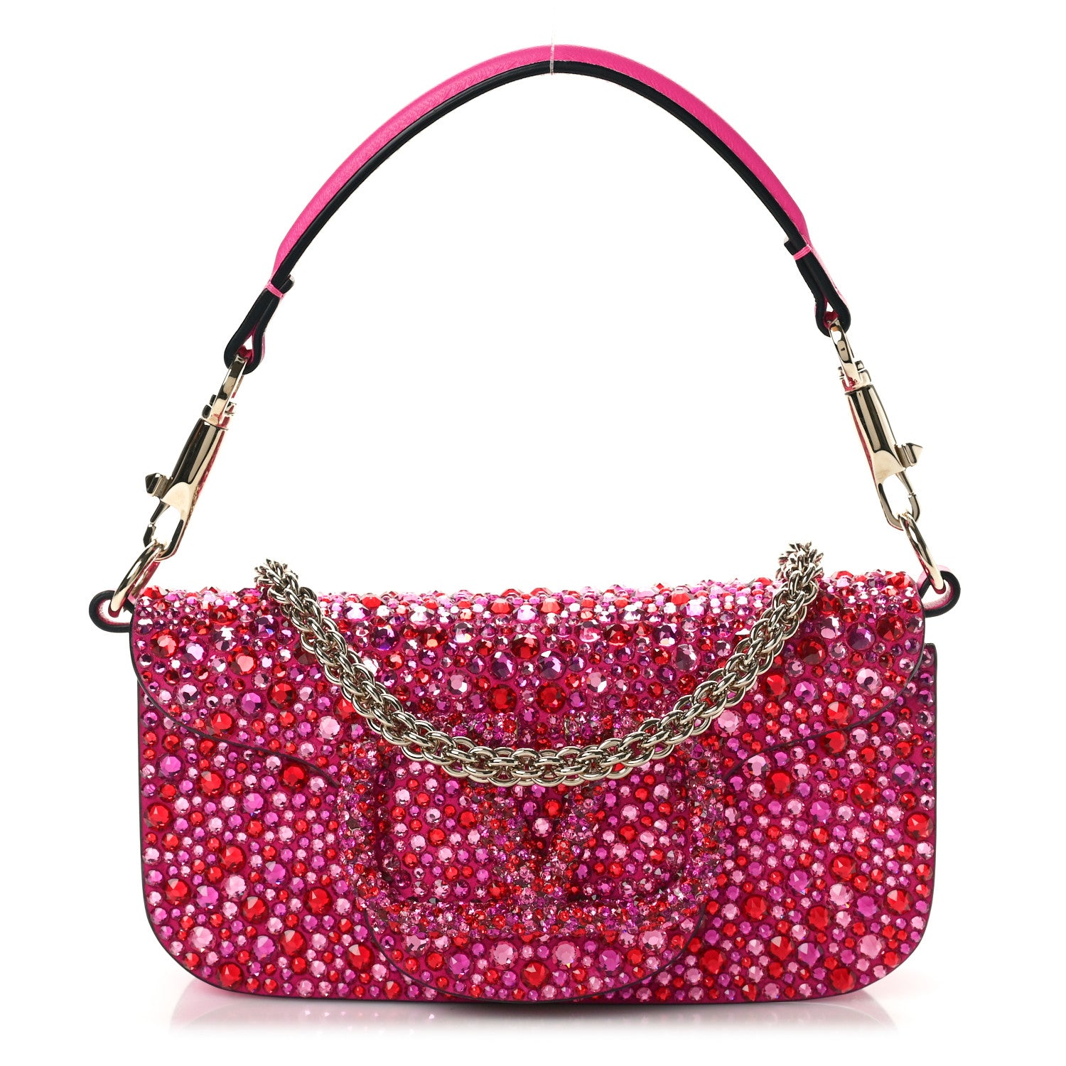 Valentino Garavani Crystal Vlogo Small Loco Shoulder Bag Pink PP 1 of 9