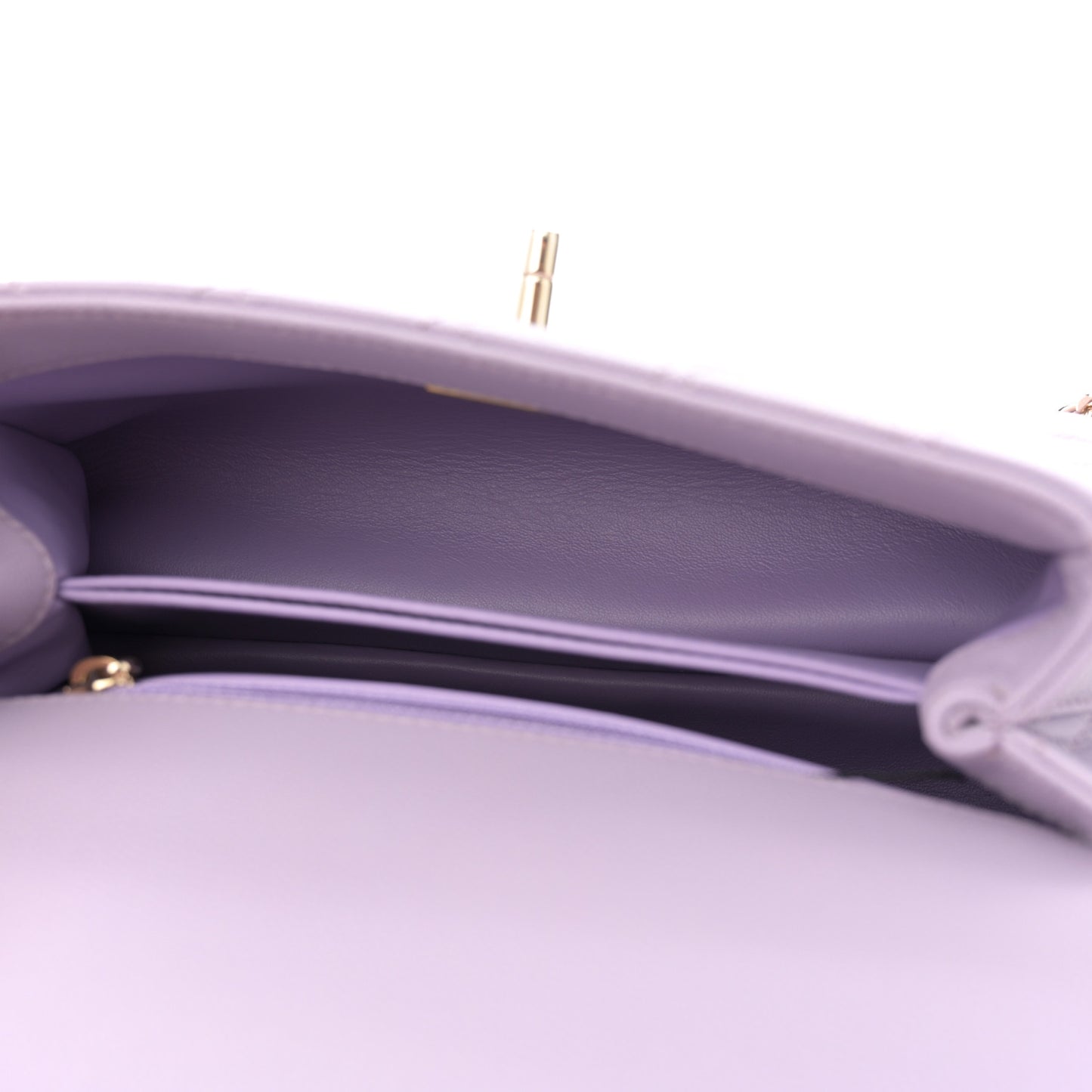 Caviar Quilted Mini Coco Handle Flap Light Purple