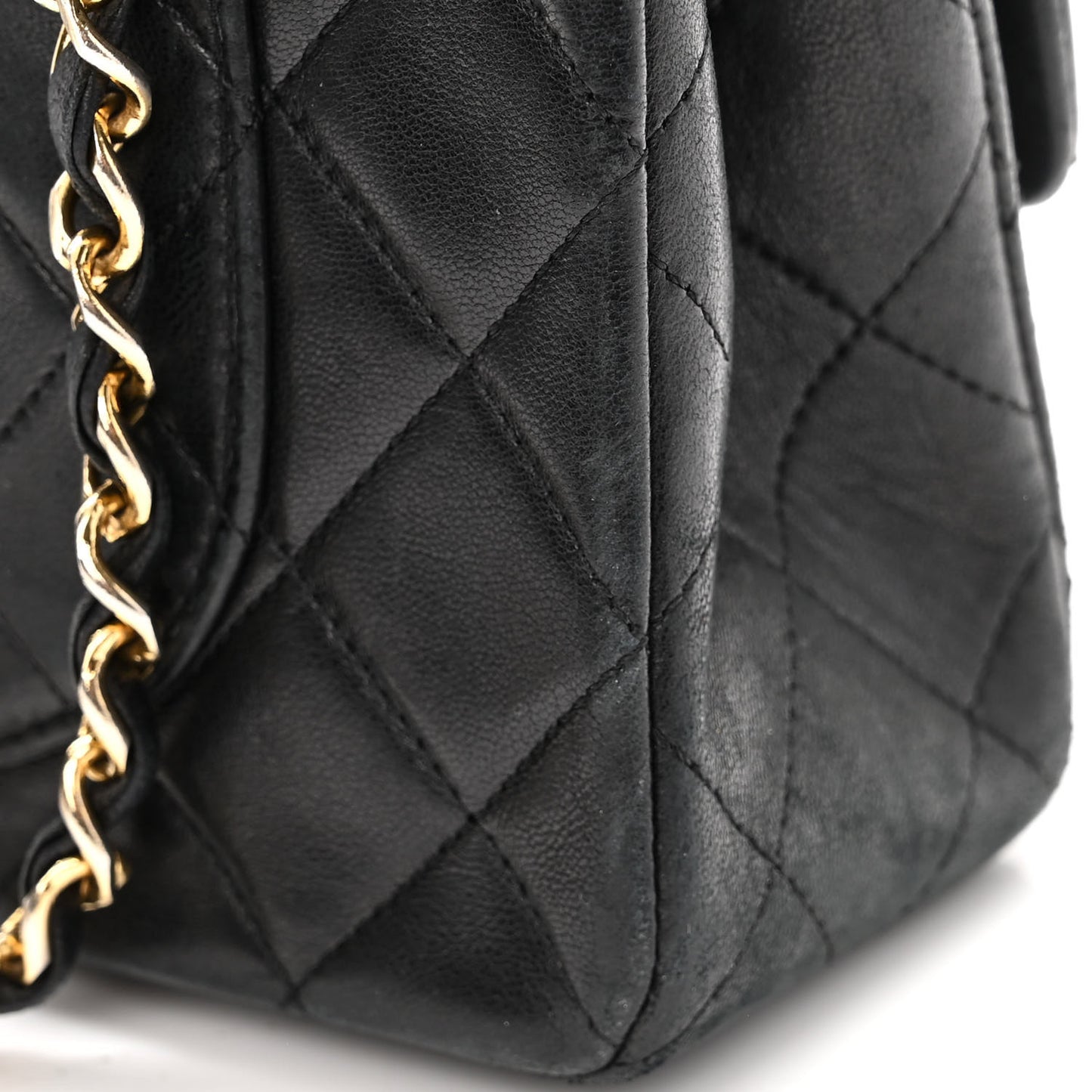Lambskin Quilted Small Double Flap Black