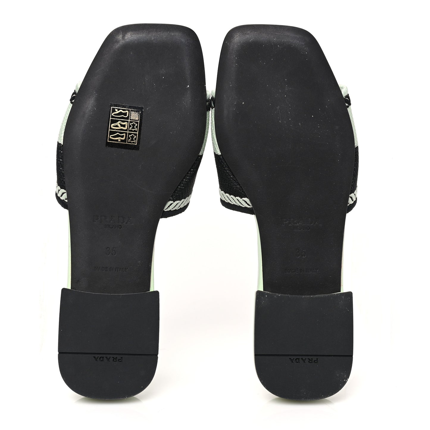 Fabric Logo Embroidered 10mm Slide Sandals 35 Black Acqua
