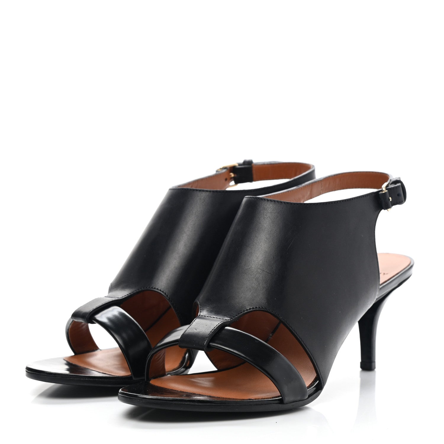 Givenchy Calfskin Slingback Cutout Sandals 38.5 Black 3 of 9