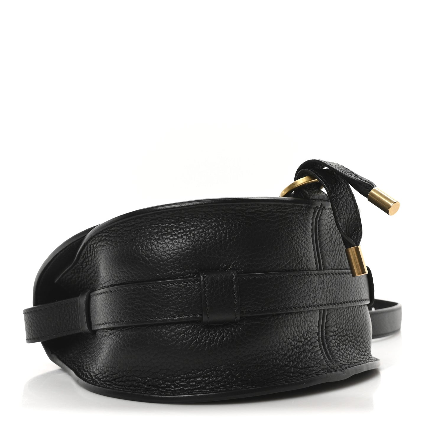 Calfskin Mini Marcie Round Crossbody Bag Black