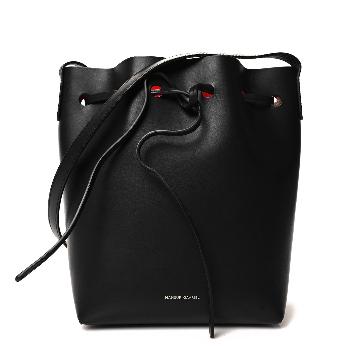 Calfskin Mini Bucket Bag Black Flamma