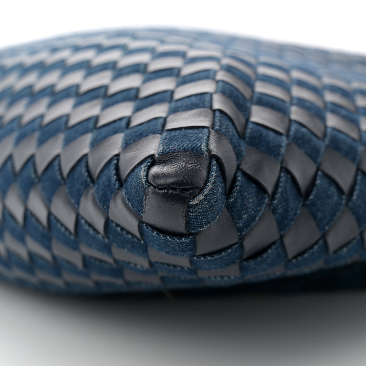 Denim Calfskin Intrecciato Large Hop Abyss Indigo