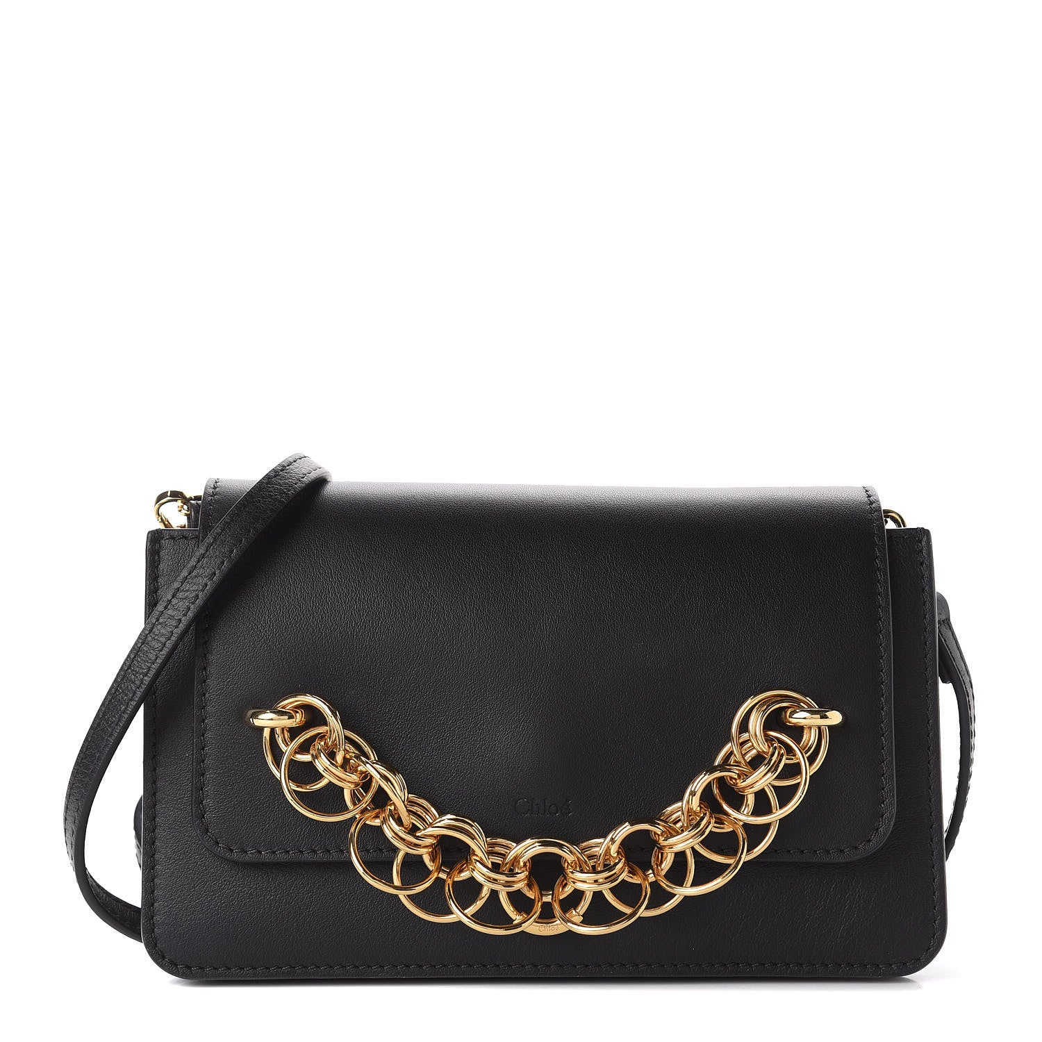 Chloe Smooth Calfskin Drew Bijou Clutch Black 1 of 11