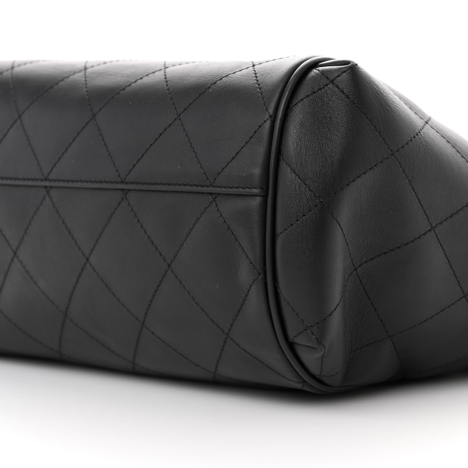 Chanel Calfskin Stitched Small Shopping Tote Black 11 of 12