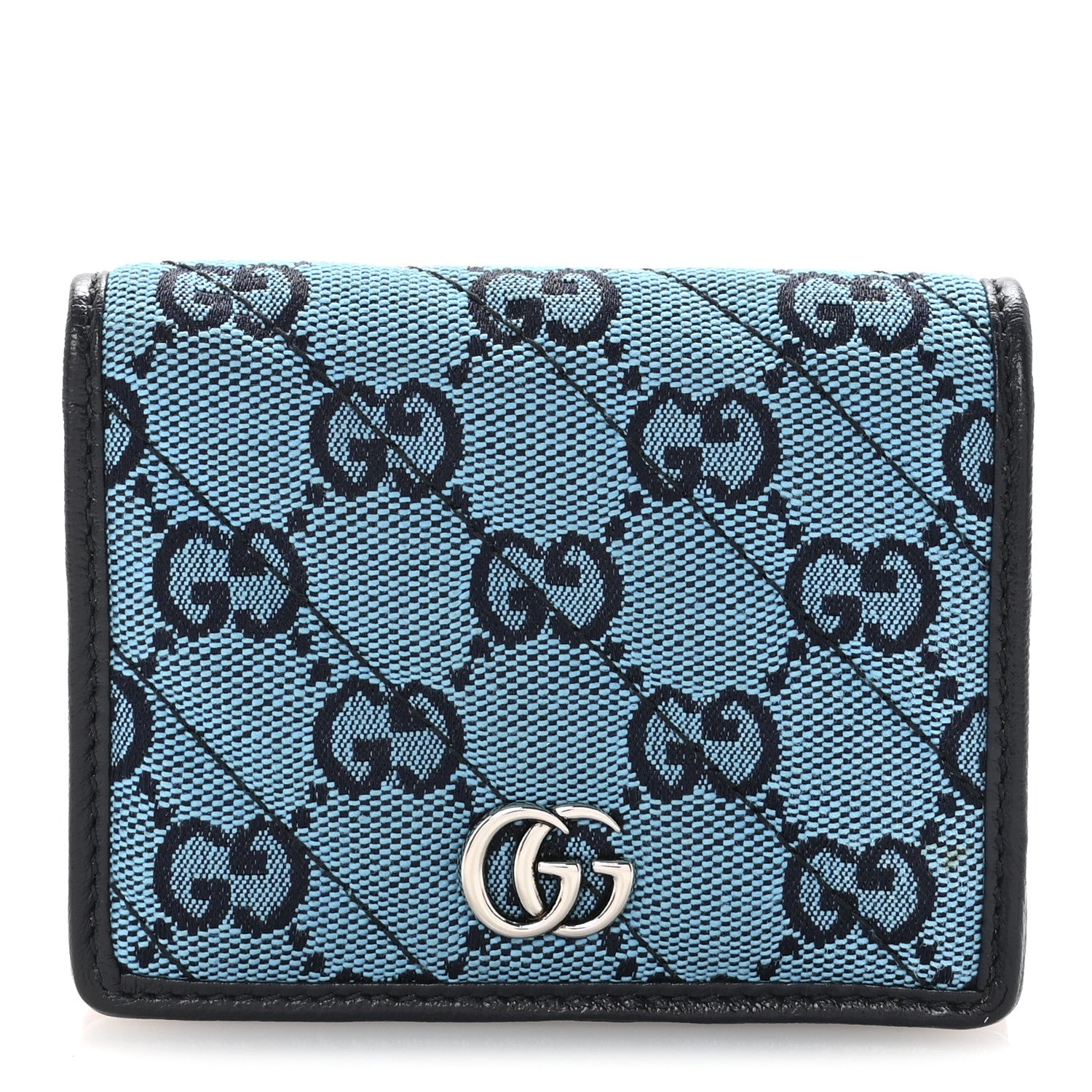 Gucci Monogram Multicolor Matelasse Diagonal GG Marmont Card Case