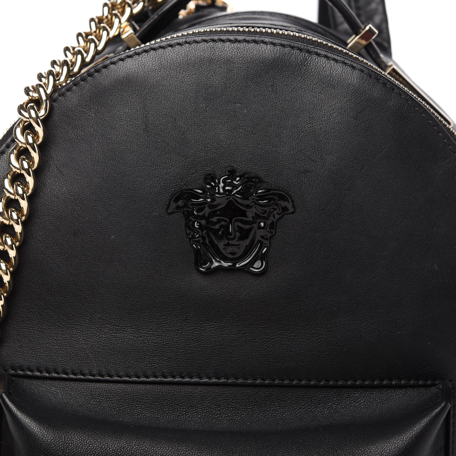 Versace Calfskin Palazzo Medusa Chain Backpack Black 10 of 10