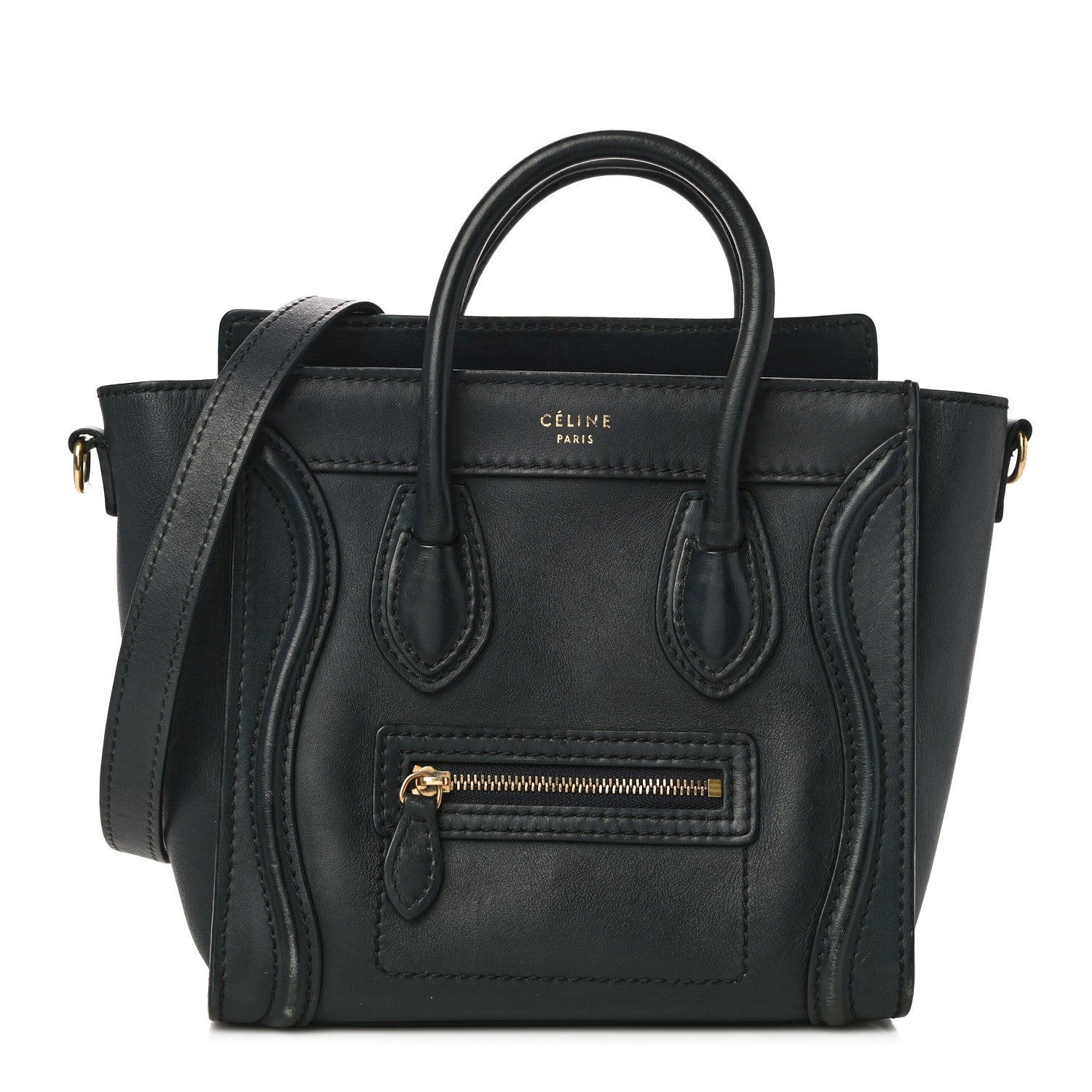 Celine Smooth Calfskin Nano Luggage Orage 1 of 13