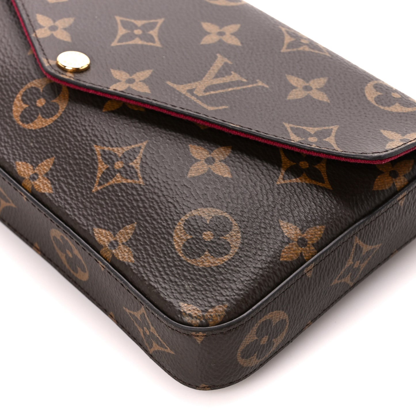 Monogram Pochette Felicie Chain Wallet Fuchsia