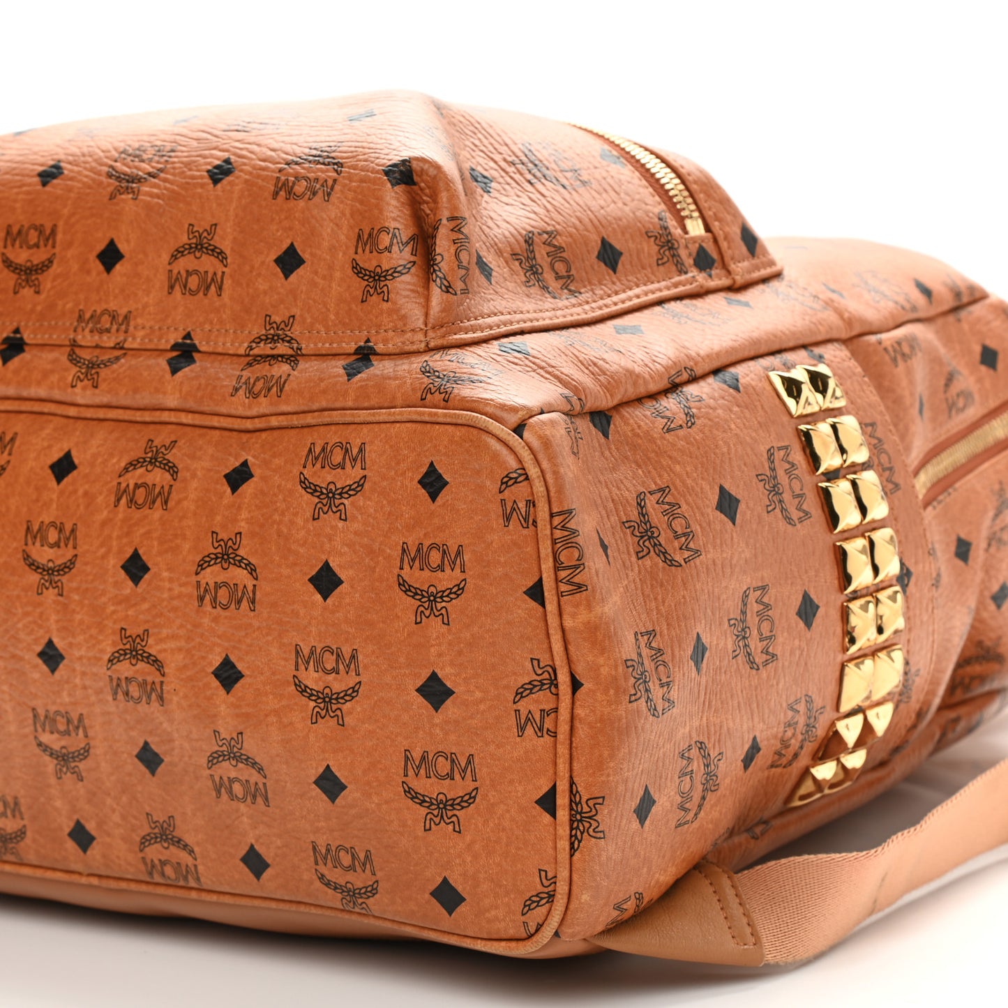 Visetos Large Side Studs Stark Backpack Cognac