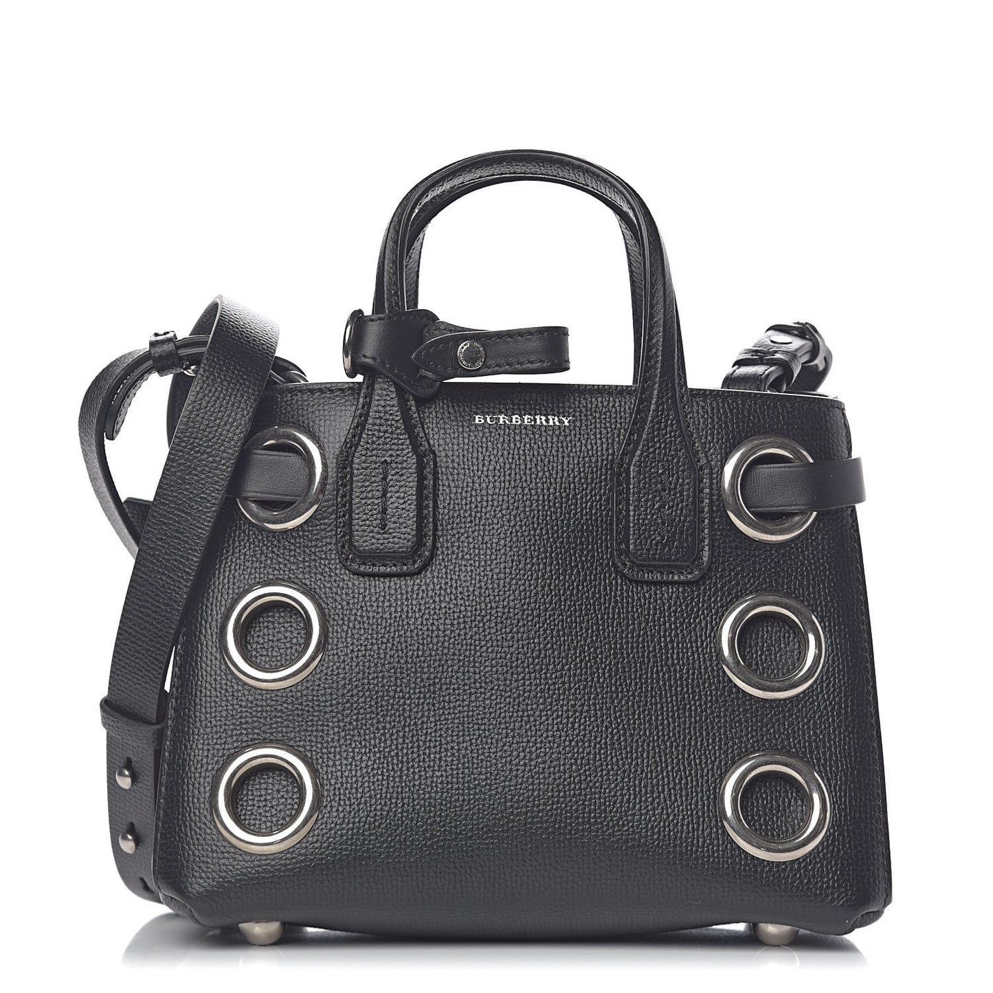 Grainy Calfskin House Check Grommet Baby Banner Tote Black