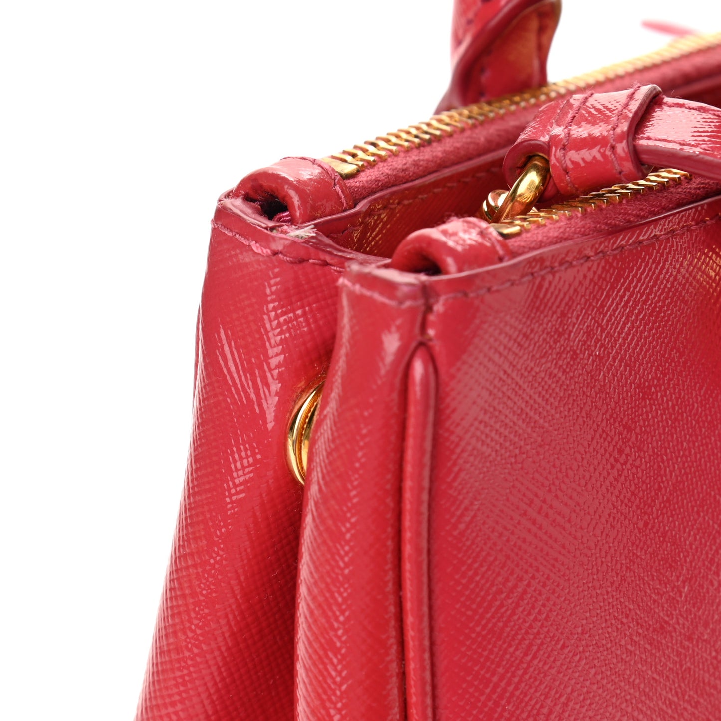 Saffiano Vernice Mini Galleria Double Zip Tote Peonia