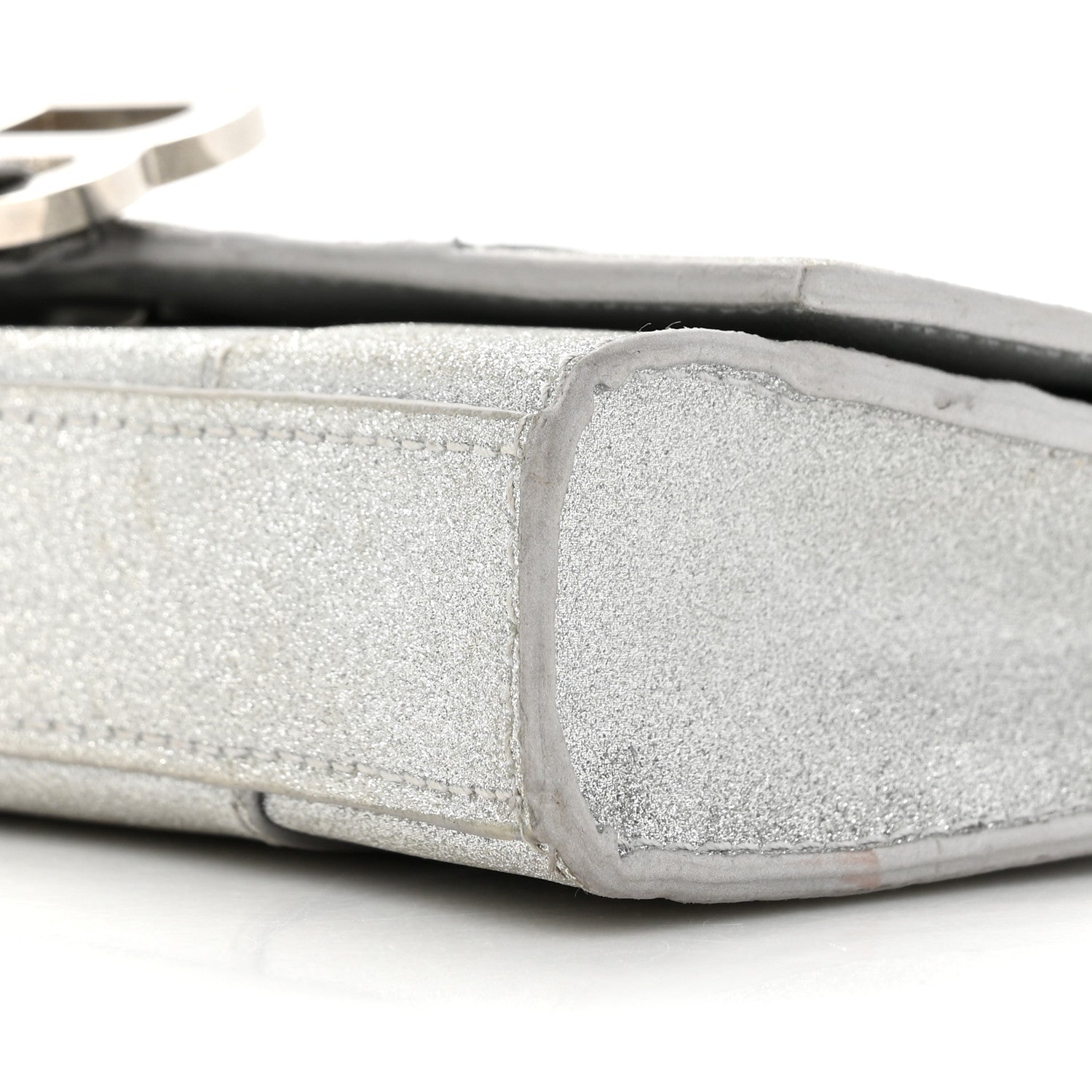 Balenciaga Sparkling Fabric XS Hourglass Wallet On Chain Silver 10 of 17