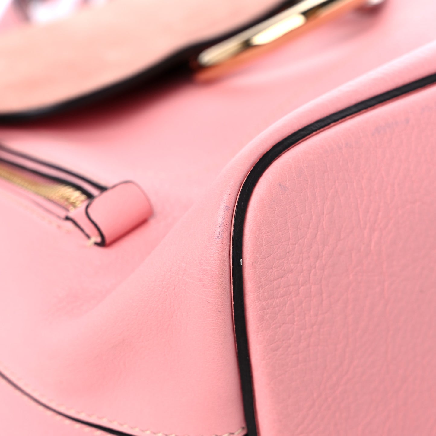 Suede Calfskin Small Faye Backpack Ideal Blush