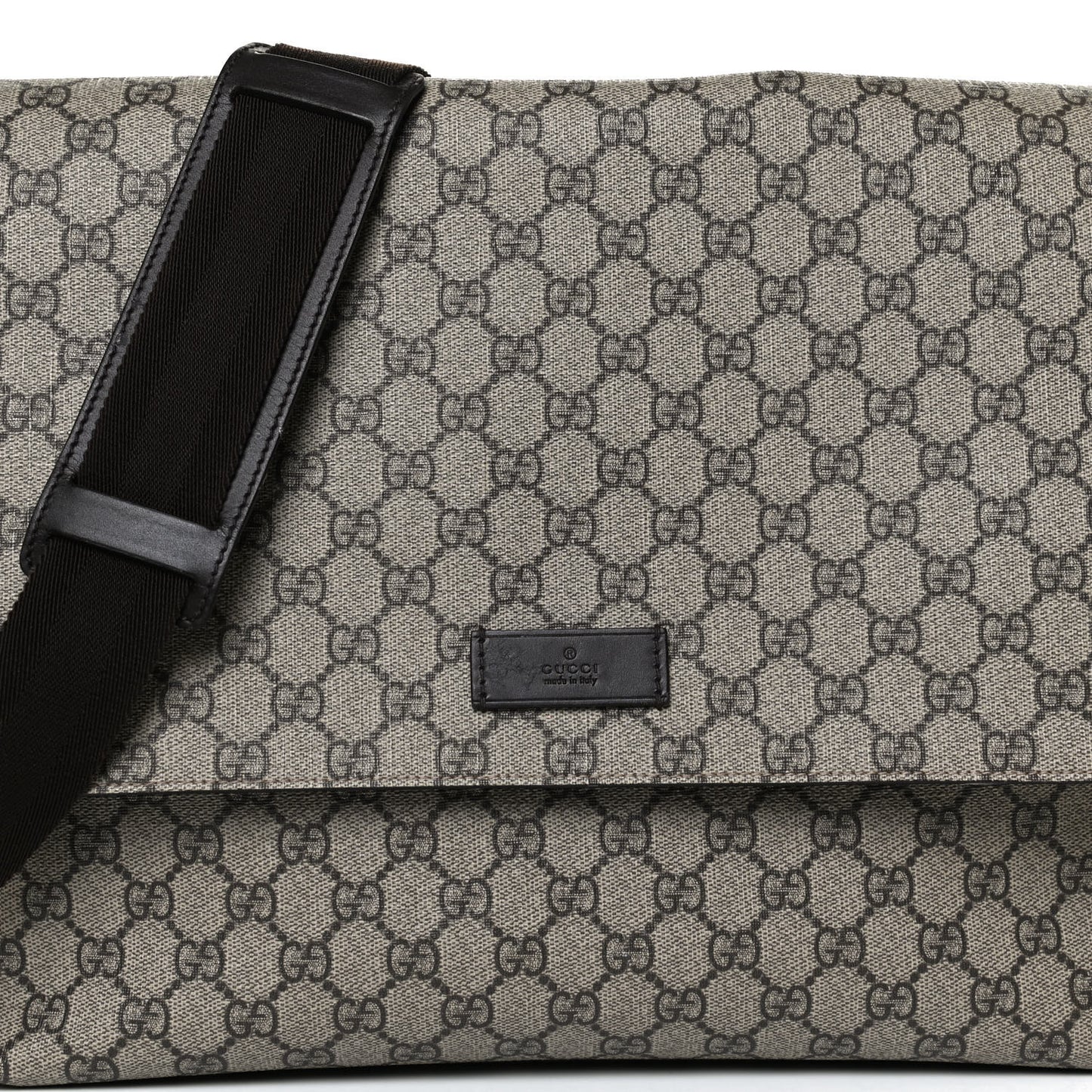 GG Plus Monogram Messenger Diaper Bag Dark Brown