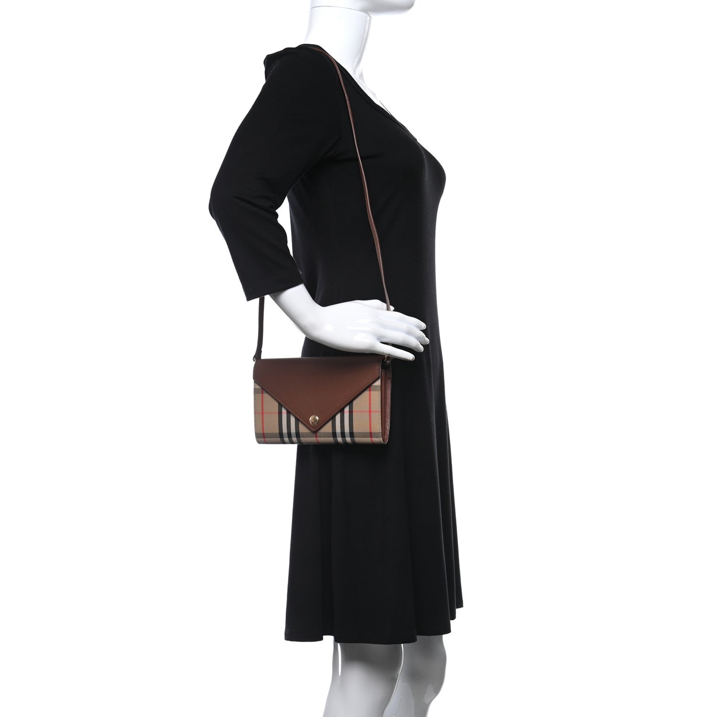Vintage Check Grainy Calfskin Hanna Crossbody Tan