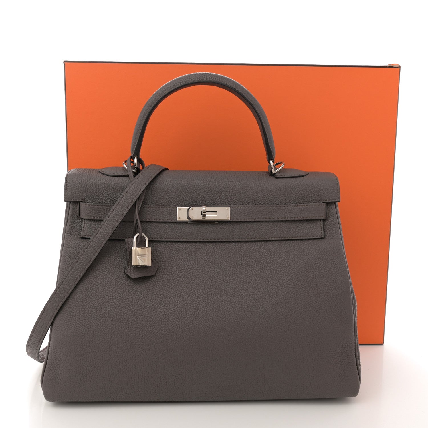 Hermes Togo Kelly Retourne 35 Etain 14 of 14