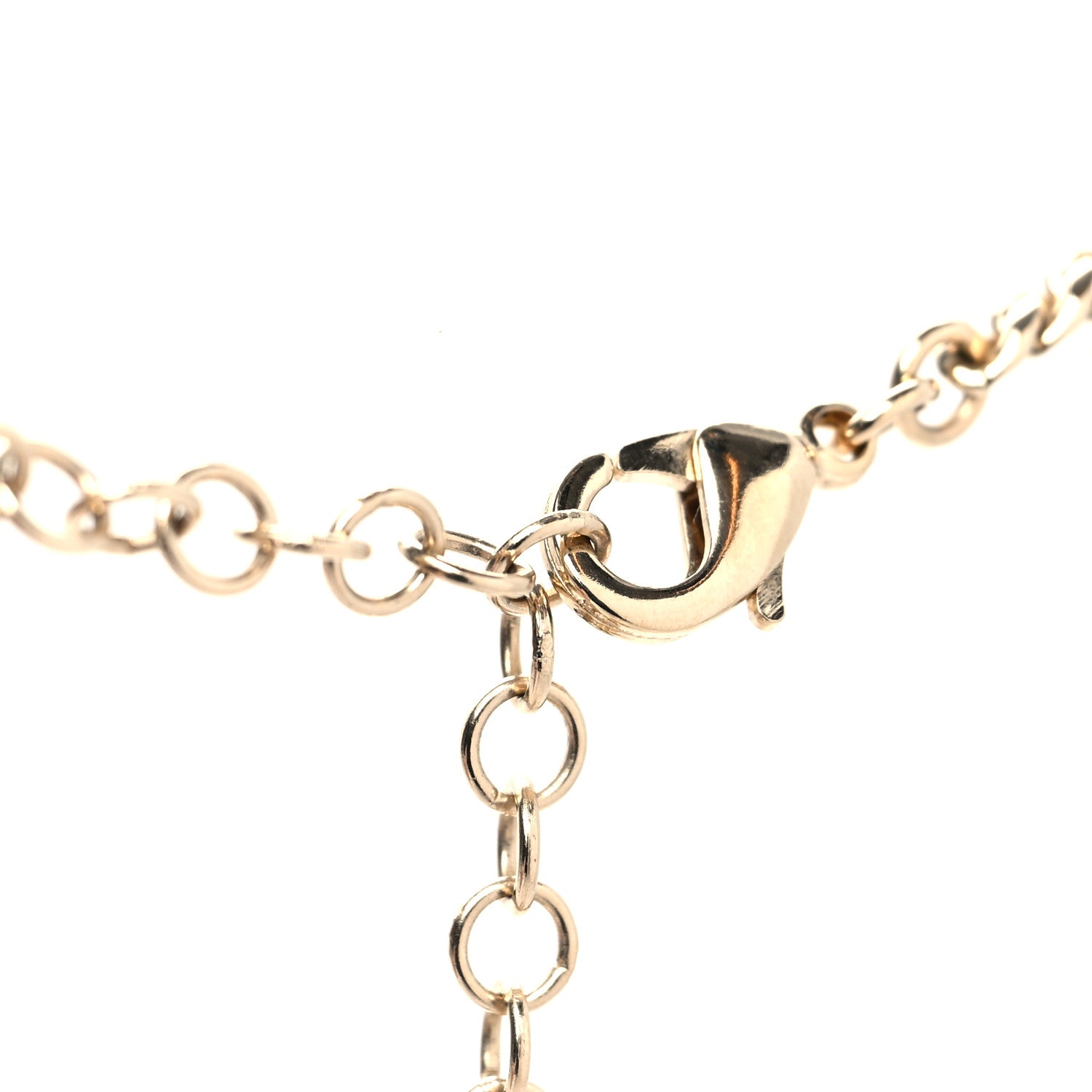 Chanel Pearl Crystal Chain CC Necklace Gold 4 of 5