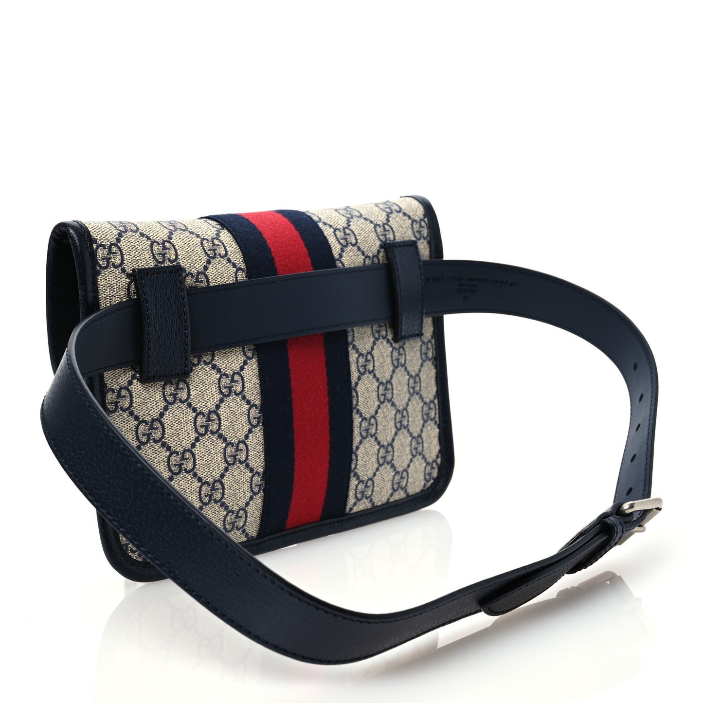 GG Supreme Monogram Web Small Ophidia Belt Bag 90 36 Beige Navy