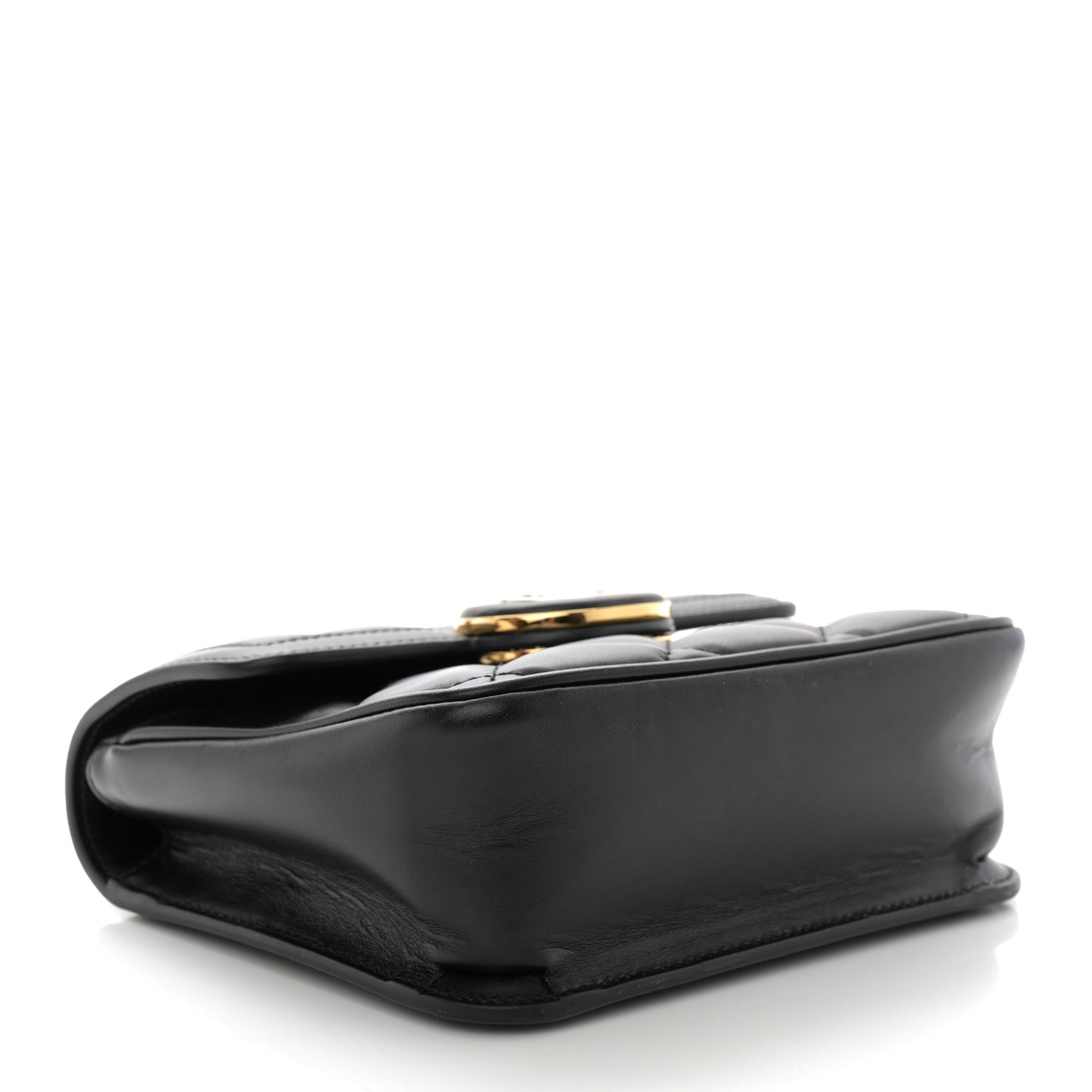 Calfskin Quilted Mini Deco Shoulder Bag Black