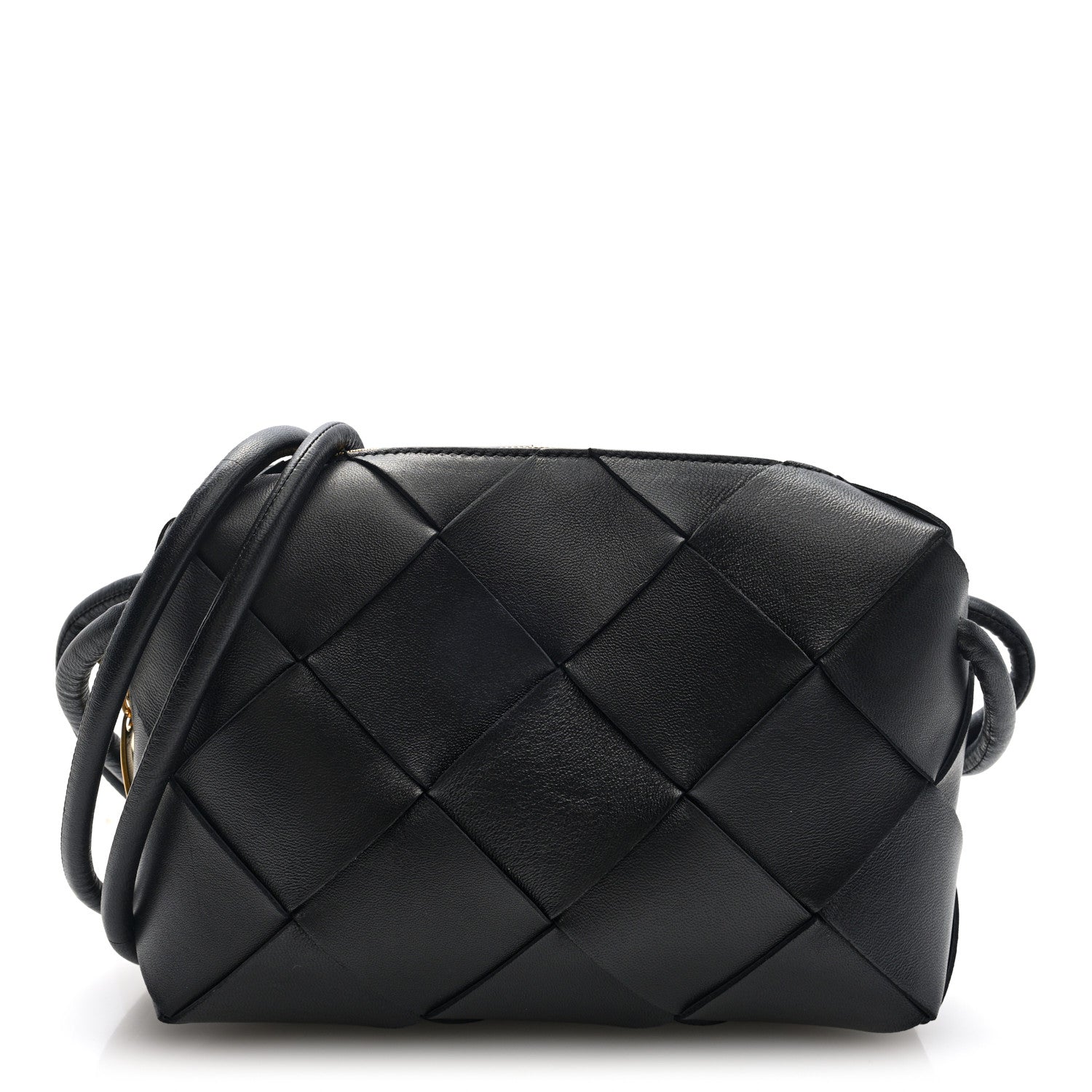 Bottega Veneta Lambskin Maxi Intrecciato Small Cassette Camera Bag