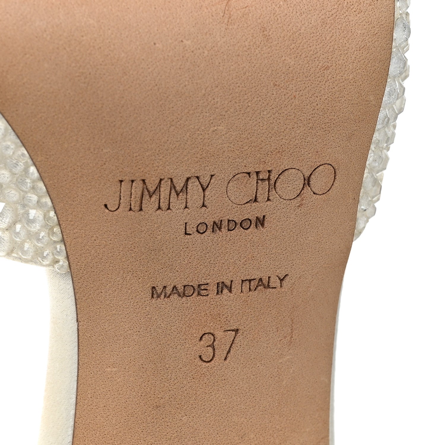 Jimmy Choo Satin Crystal Averly Bow 100 Pumps 37 Latte 6 of 11
