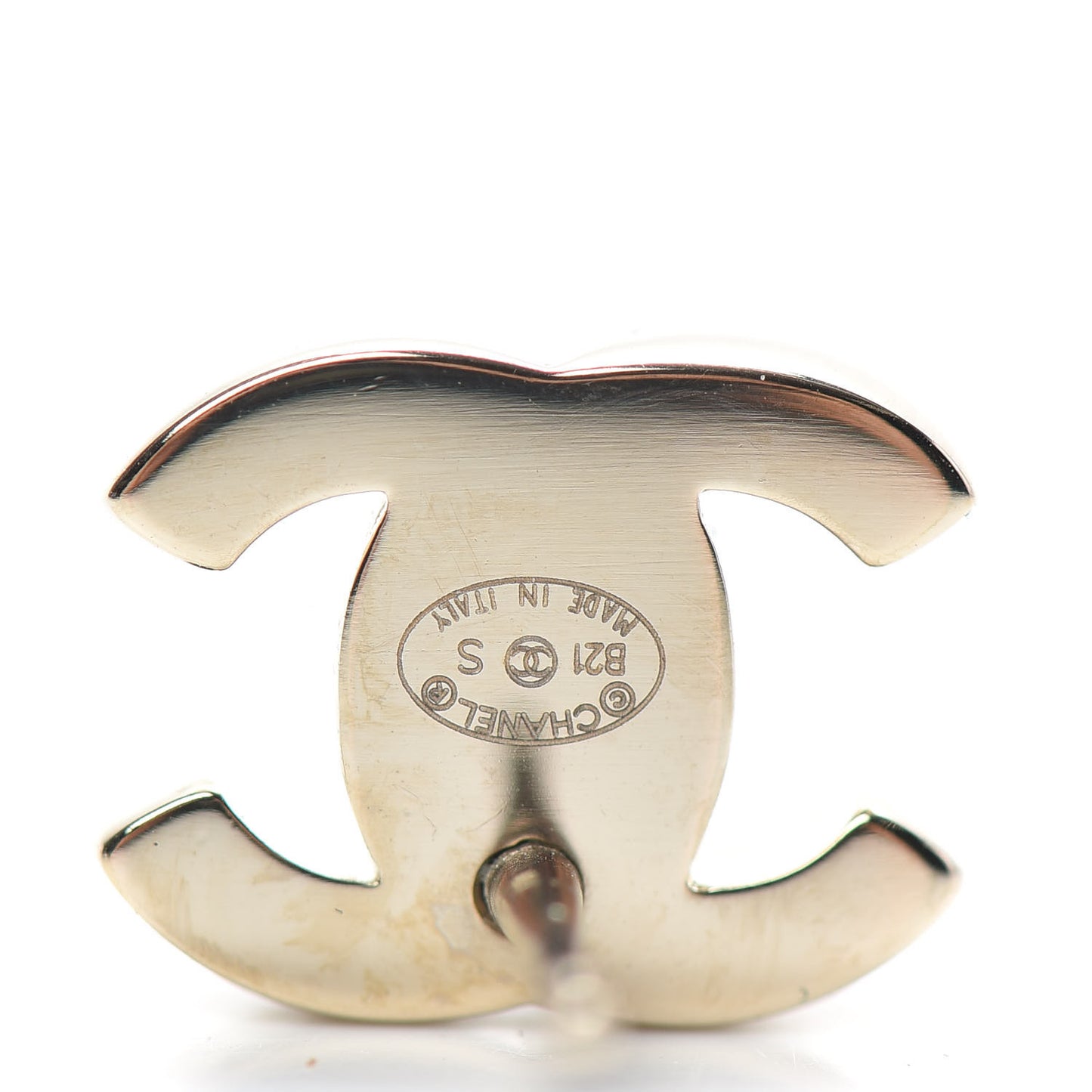 Metal CC Turnlock Earrings Gold