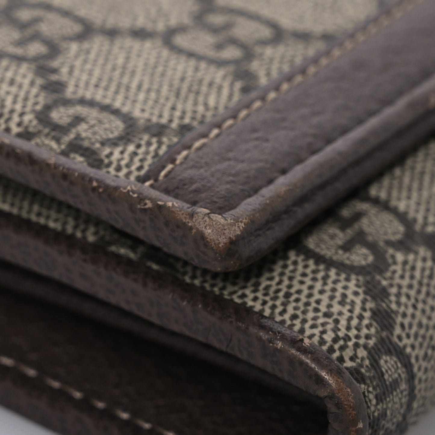 GG Supreme Monogram Web Ophidia Wallet On Chain Brown