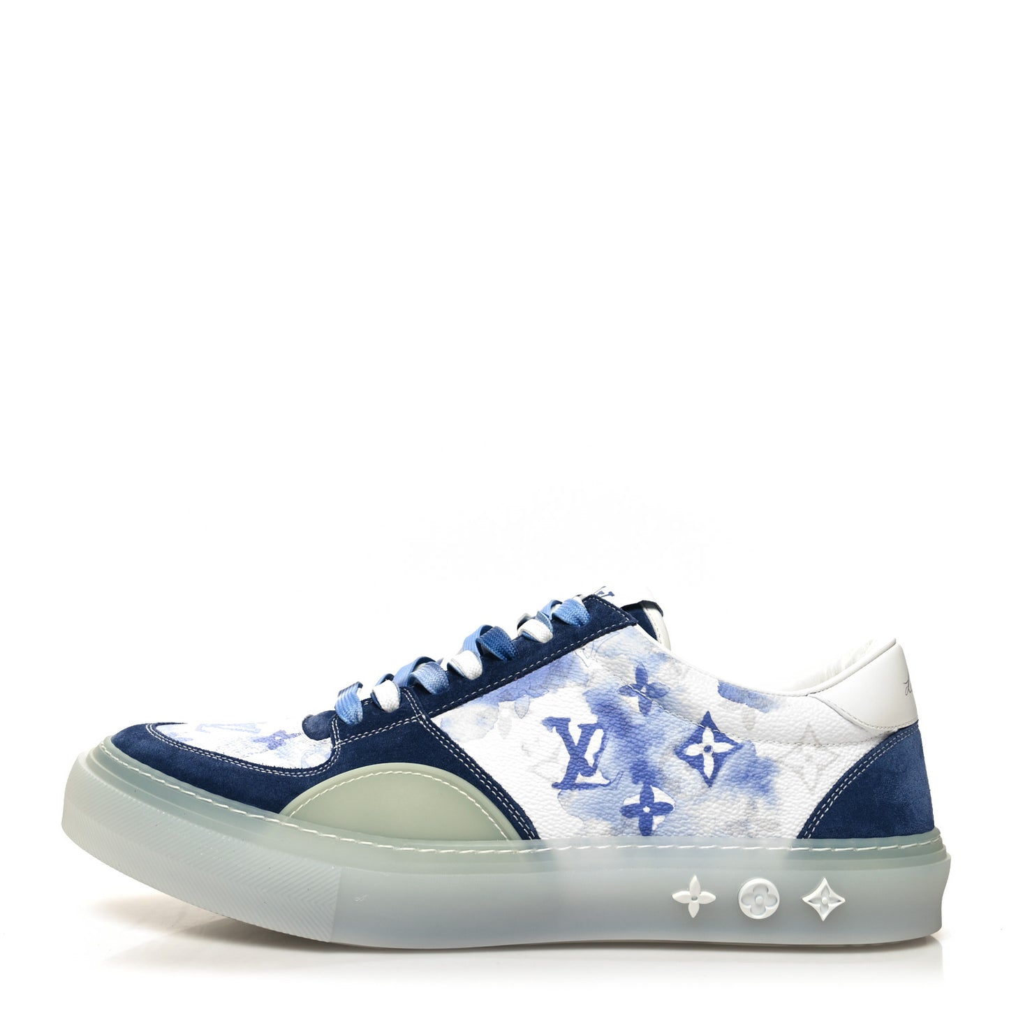 Monogram Watercolor Mens LV Ollie Sneakers 9 Blue