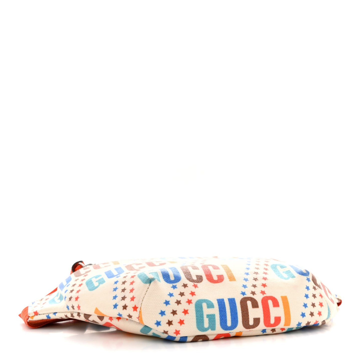 Coated Canvas Logo Star Print Childrens Belt Bag Beige Multicolor Vibrant Orange