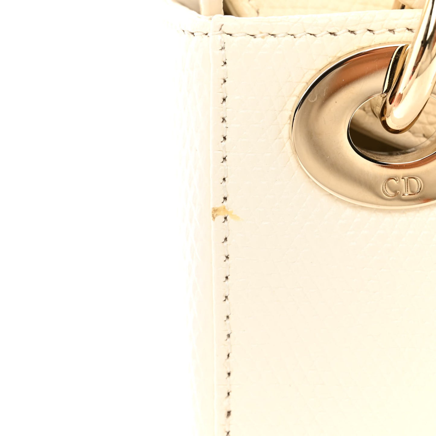 Lizard Mini Lady Dior White