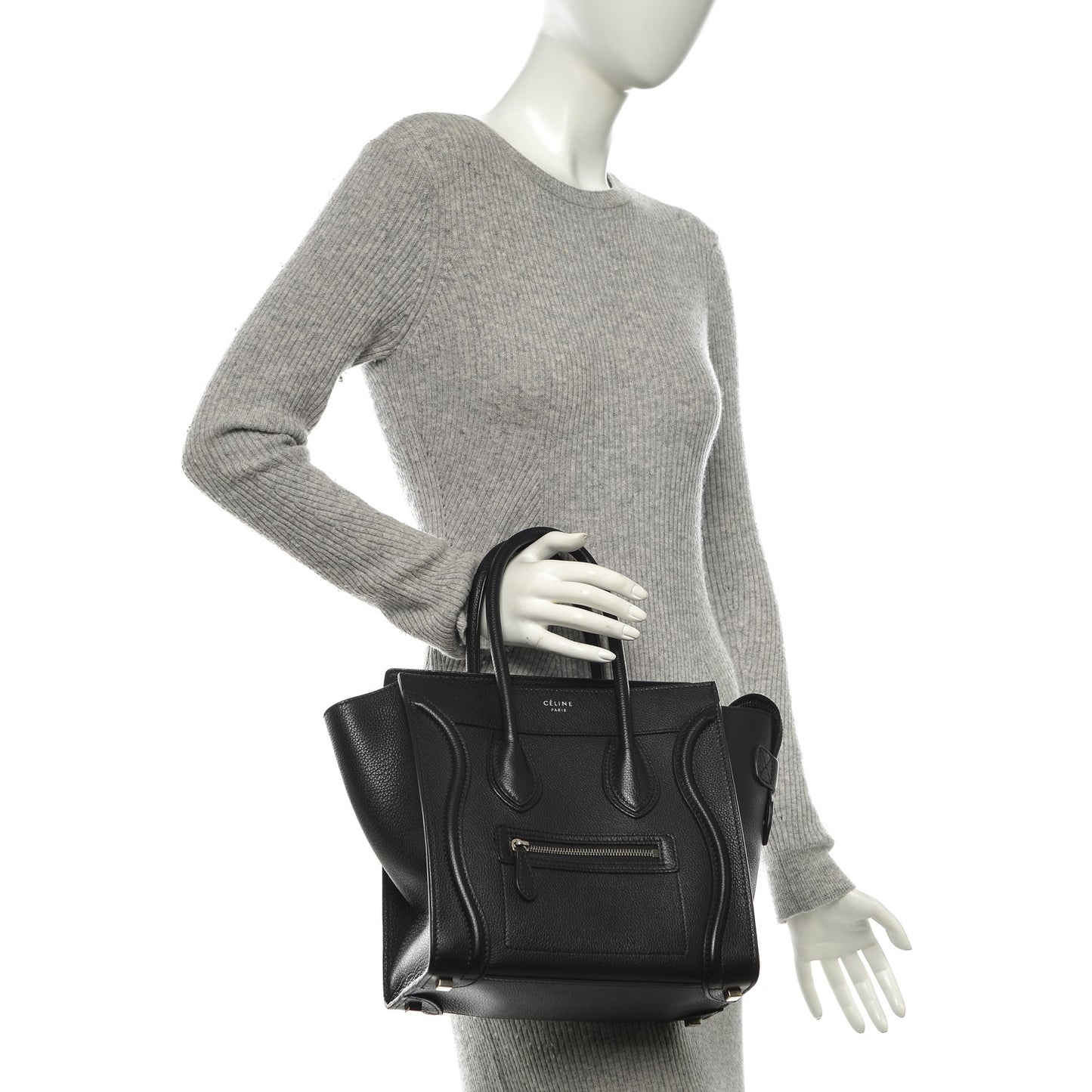 Drummed Calfskin Micro Luggage Black