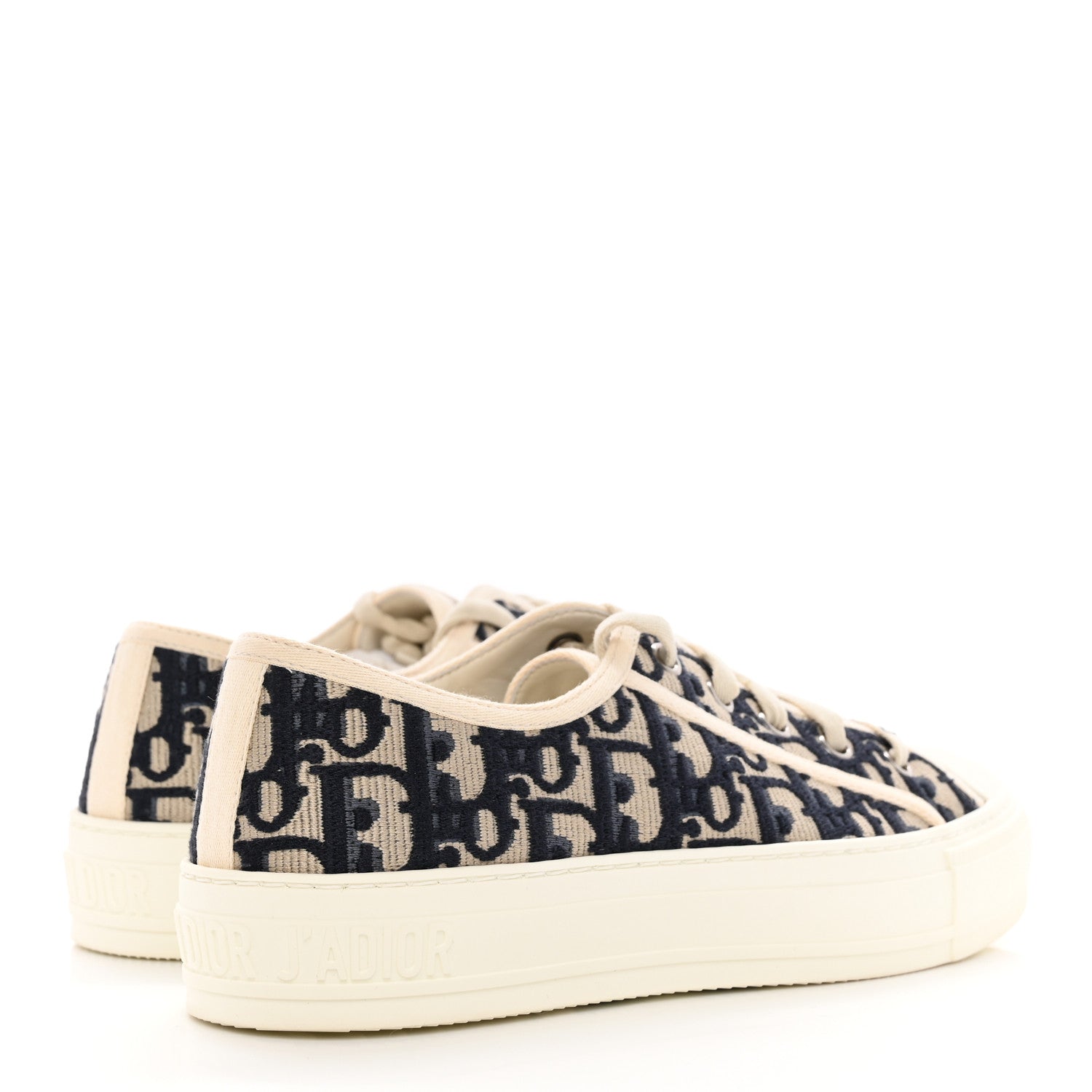 Christian Dior Canvas Oblique Walk'N'Dior Low Top Sneakers 37.5 Deep Blue 5 of 12
