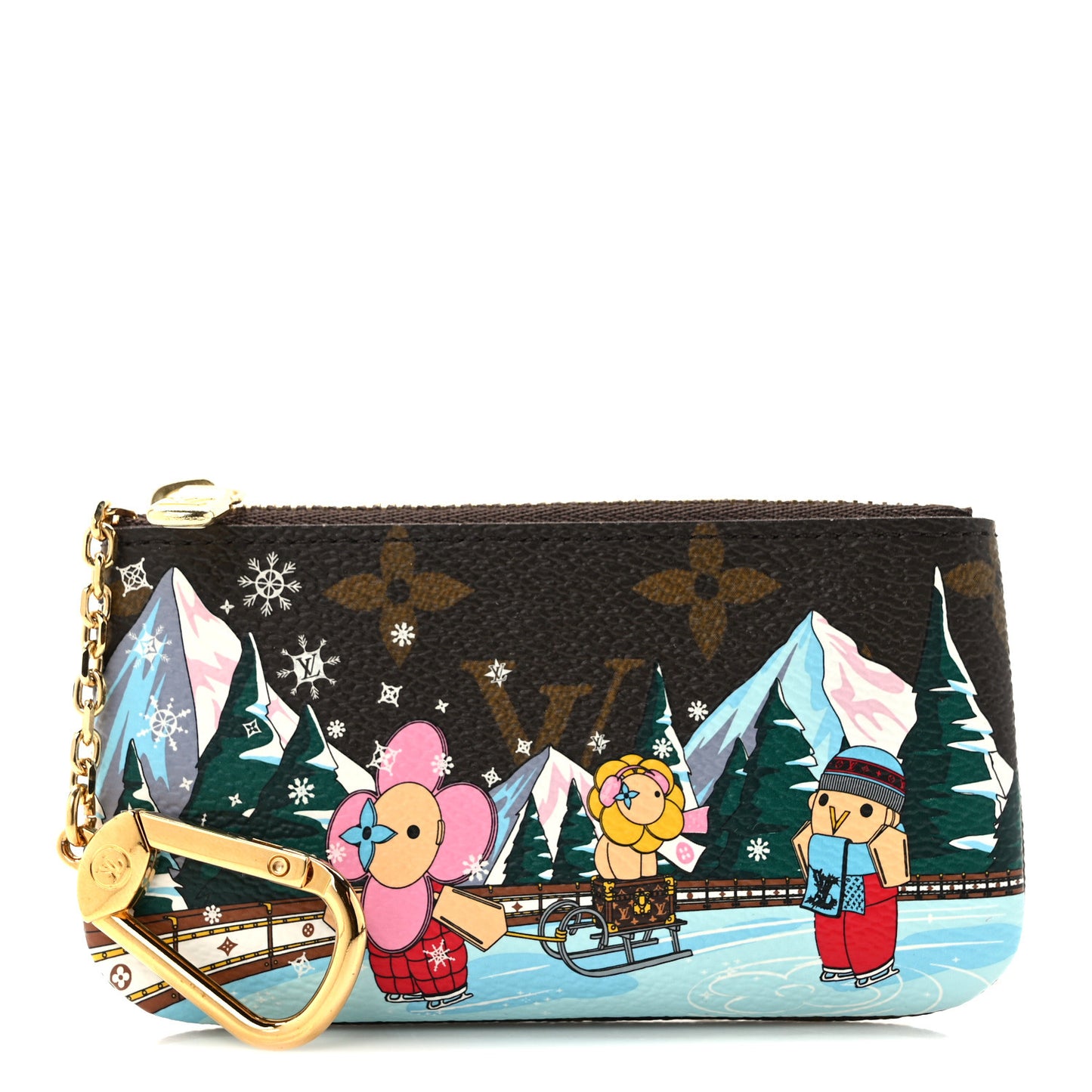 Monogram 2023 Christmas Animation Alpine Key Pouch Pink