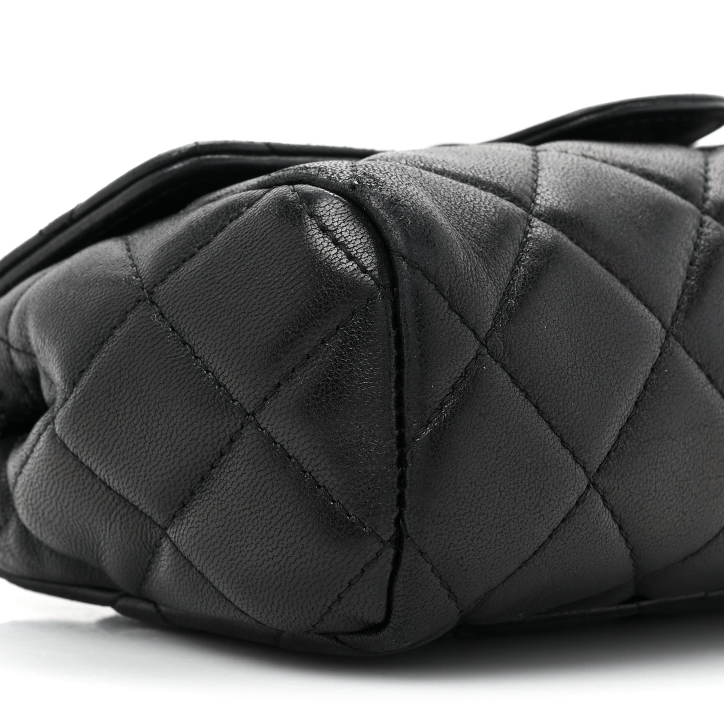 Lambskin Quilted Flap Cosmetic Case Black