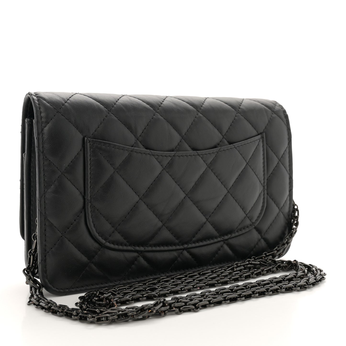 Aged Calfskin Quilted Reissue Wallet On Chain WOC So Black