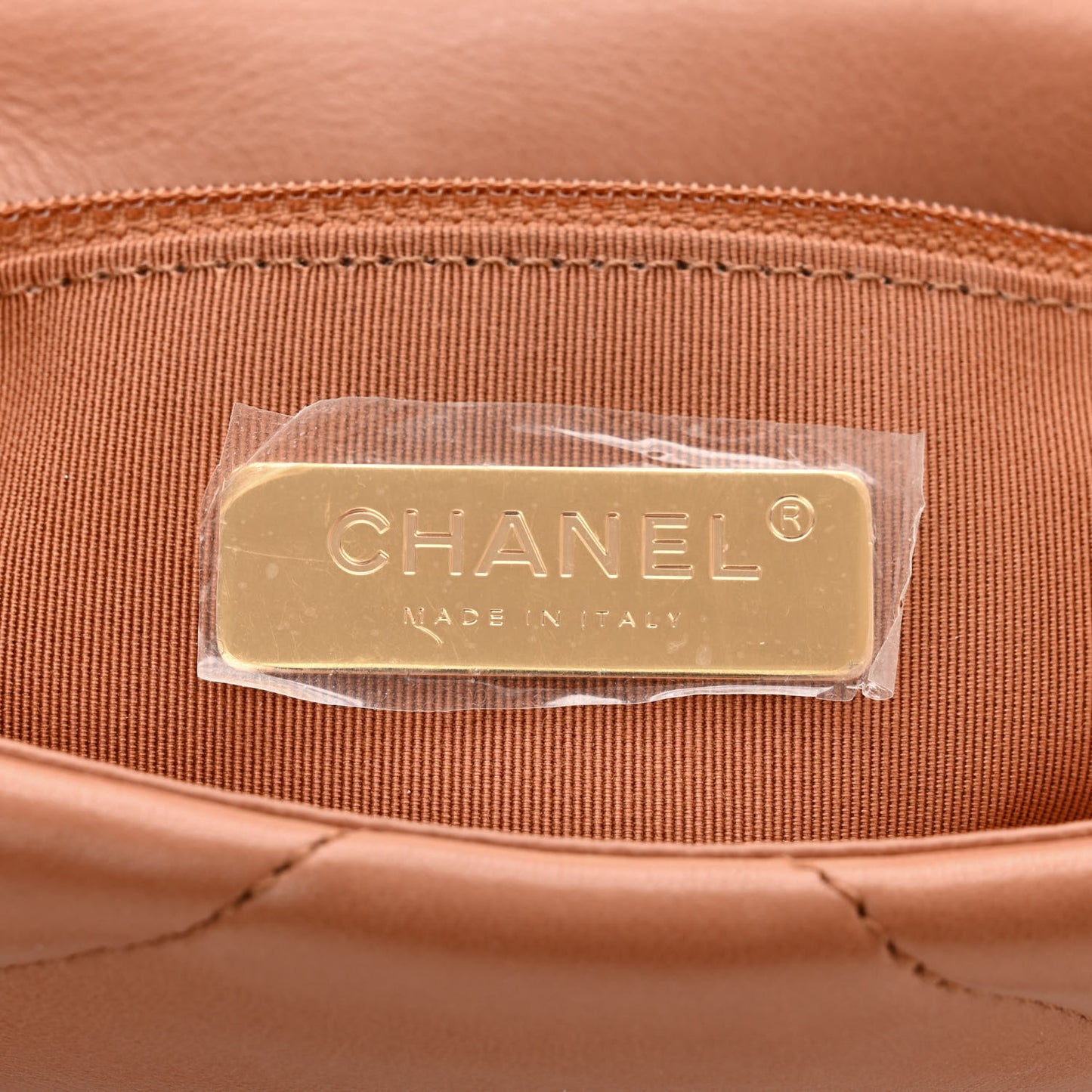 Lambskin Quilted Medium Chanel 19 Flap Brown