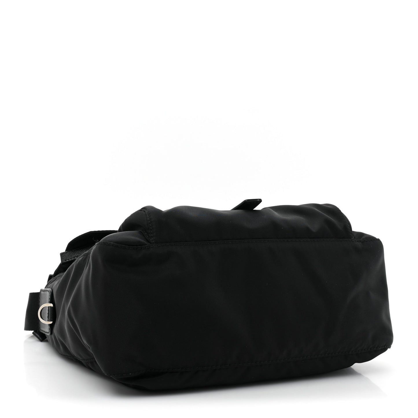 Nylon Vela Saffiano Single Buckle Messenger Shoulder Bag Black