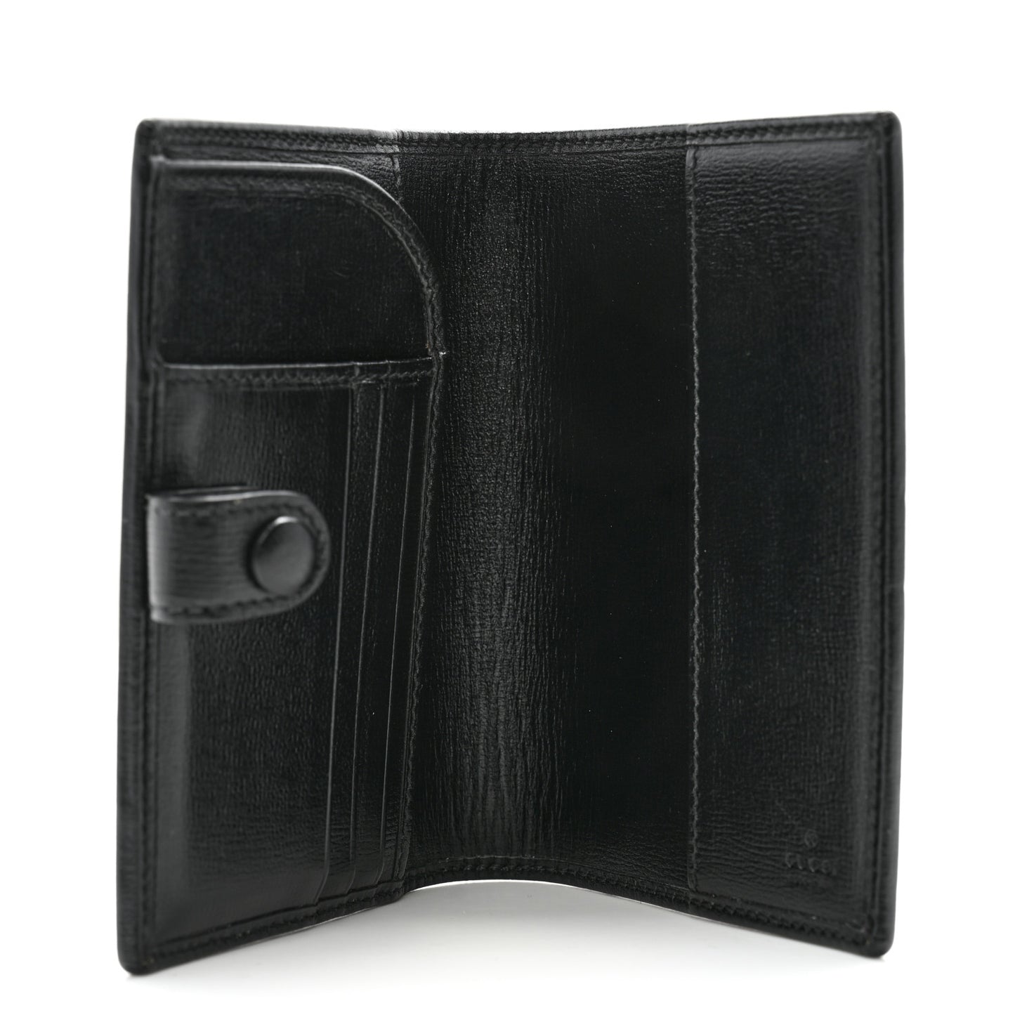 GG Supreme Monogram Textured Calfskin Retro Interlocking G Passport Case Black Grey