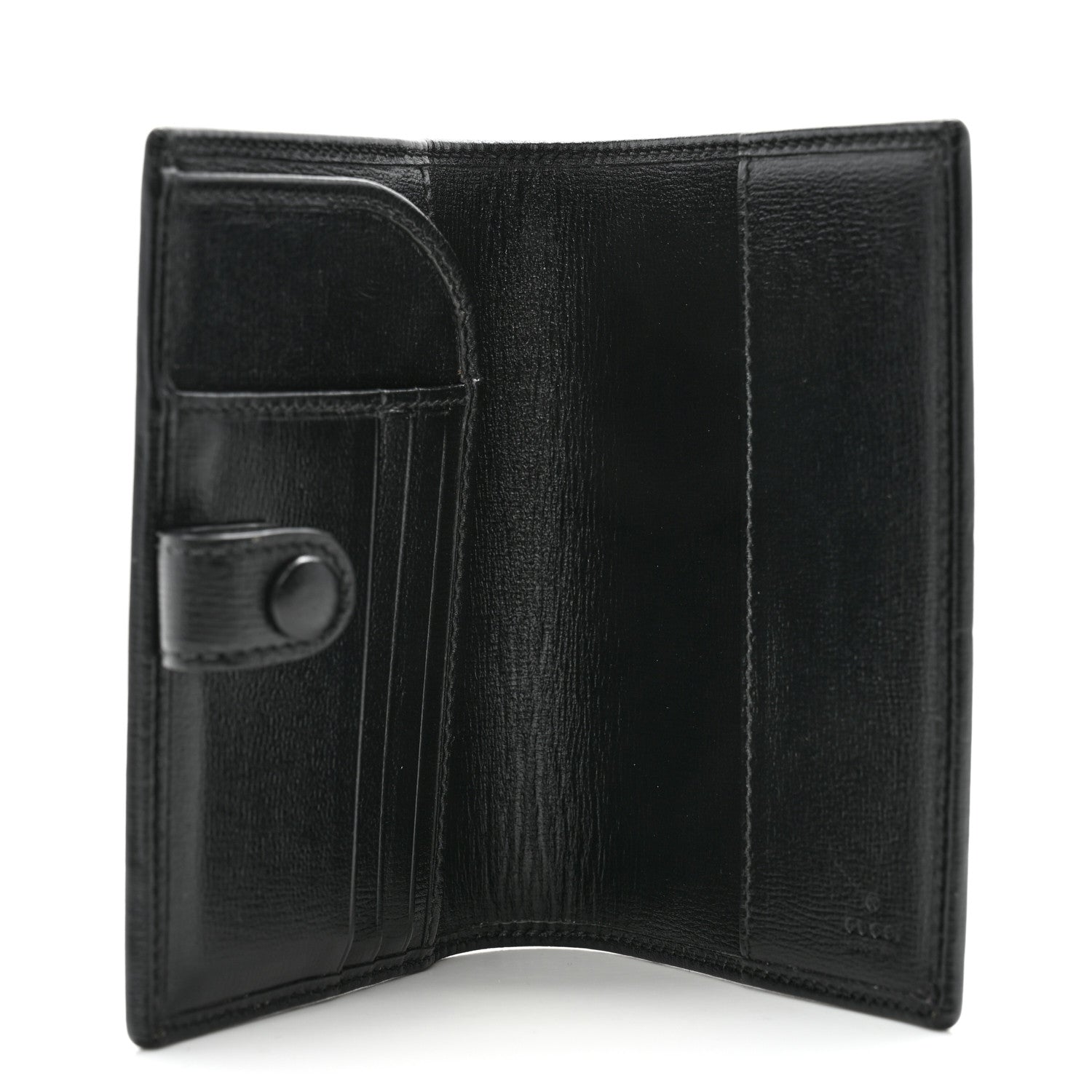 Gucci GG Supreme Monogram Textured Calfskin Retro Interlocking G Passport Case Black Grey 5 of 10