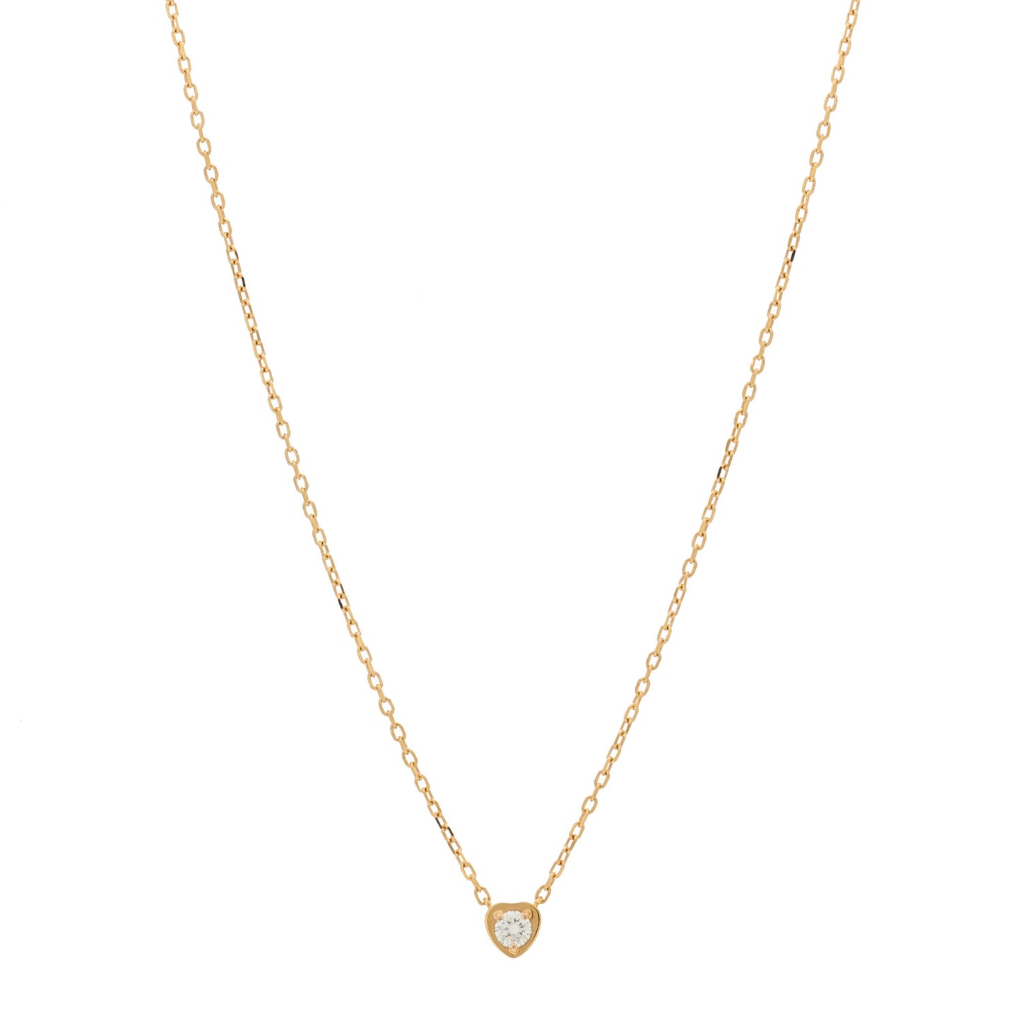 18K Pink Gold Diamond D'Amour Heart Pendant Necklace