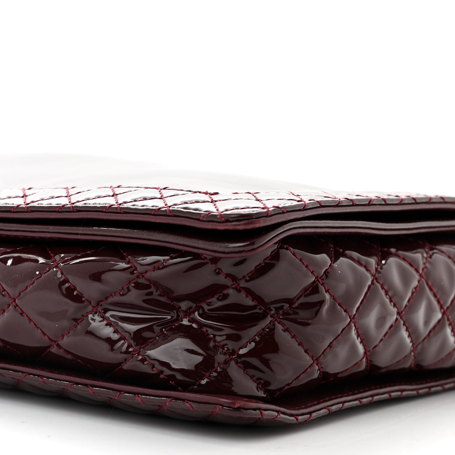 Patent Large Boy Reverso Flap Burgundy