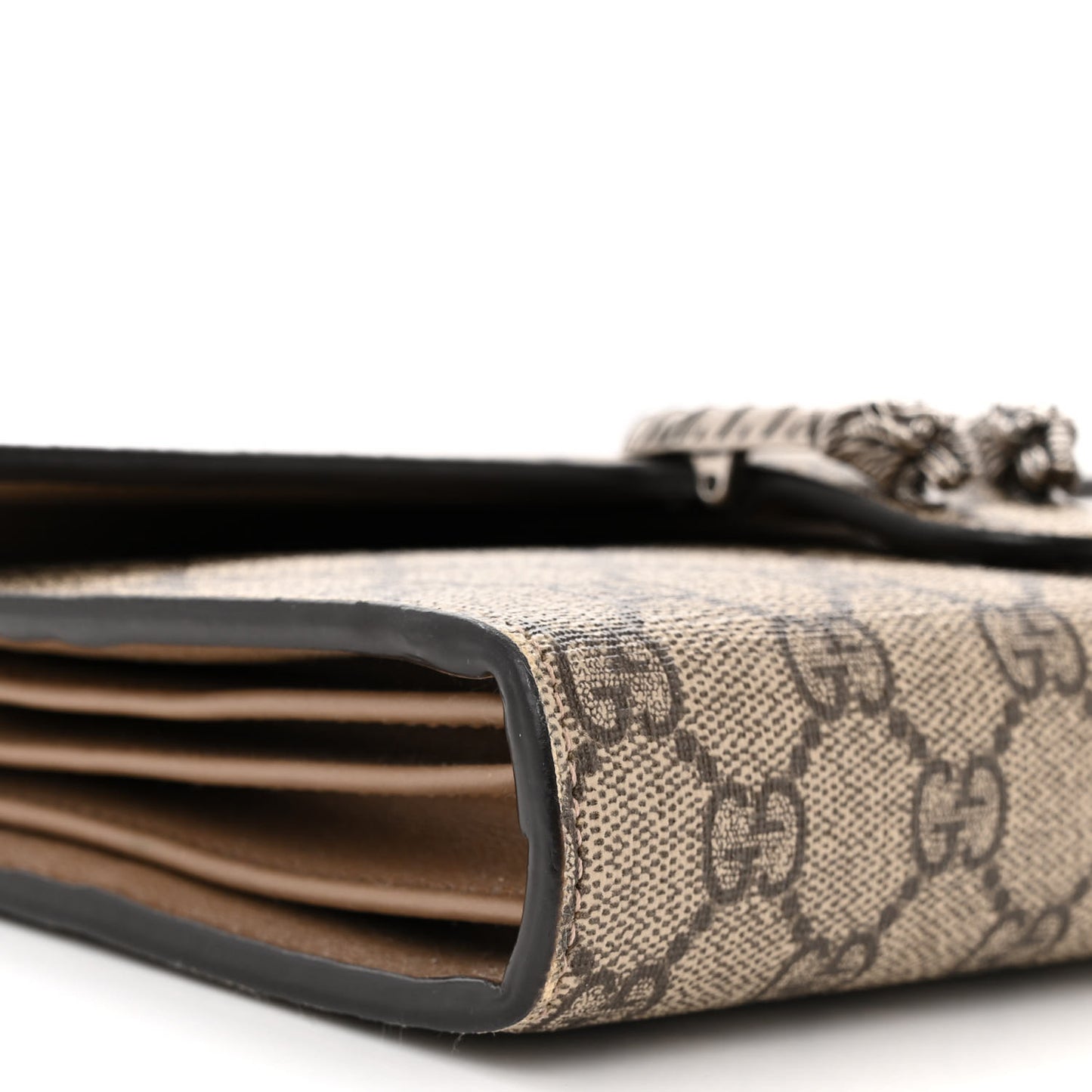 GG Supreme Monogram Mini Dionysus Chain Wallet Beige Taupe