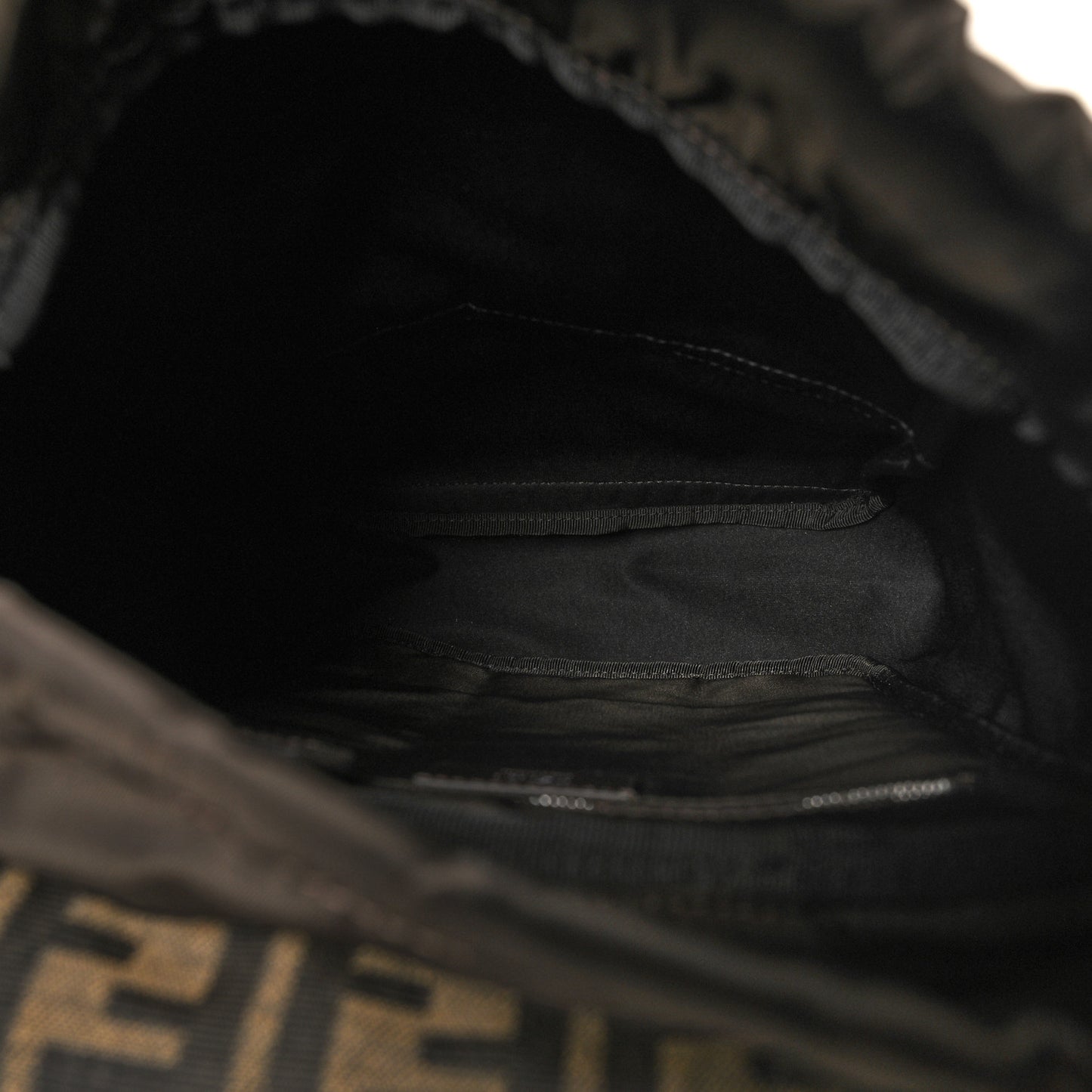 Recycled Fabric Jacquard Vitello Astro FF 1974 Small Fendiness Backpack Tobacco Moro Black