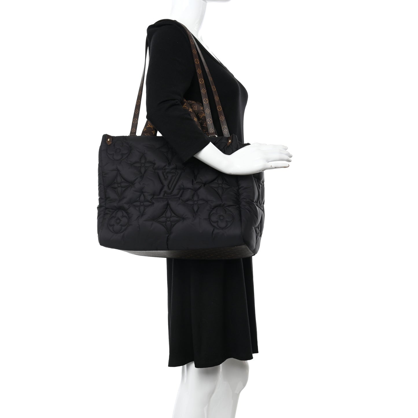 Econyl Monogram Pillow Giant Onthego MM Black