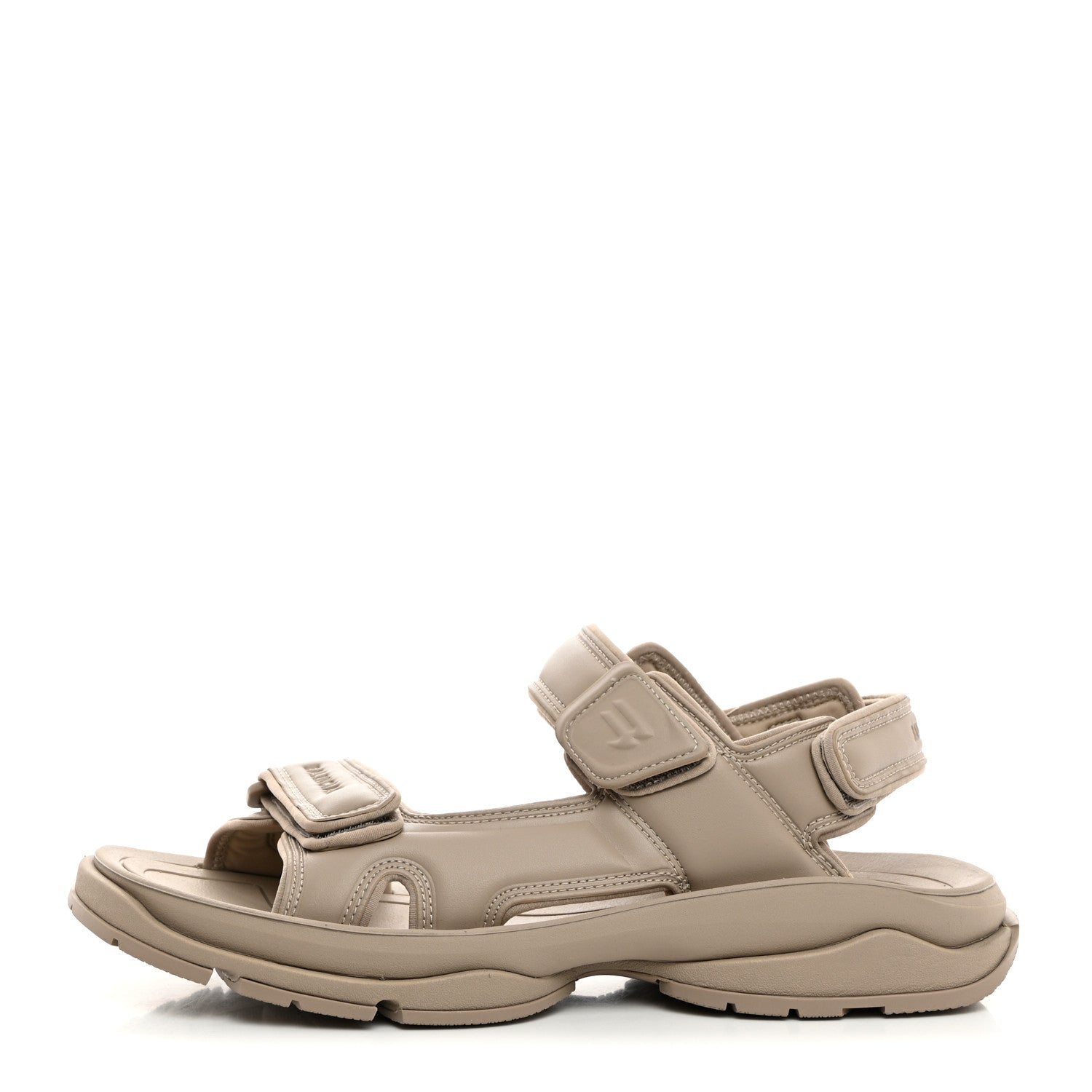 Balenciaga Fake Leather Mens Tourist Sandals 42 Taupe 1585612