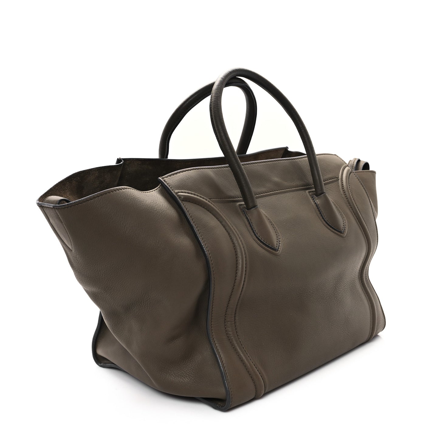 Smooth Calfskin Medium Phantom Luggage Khaki Cobalt Trim